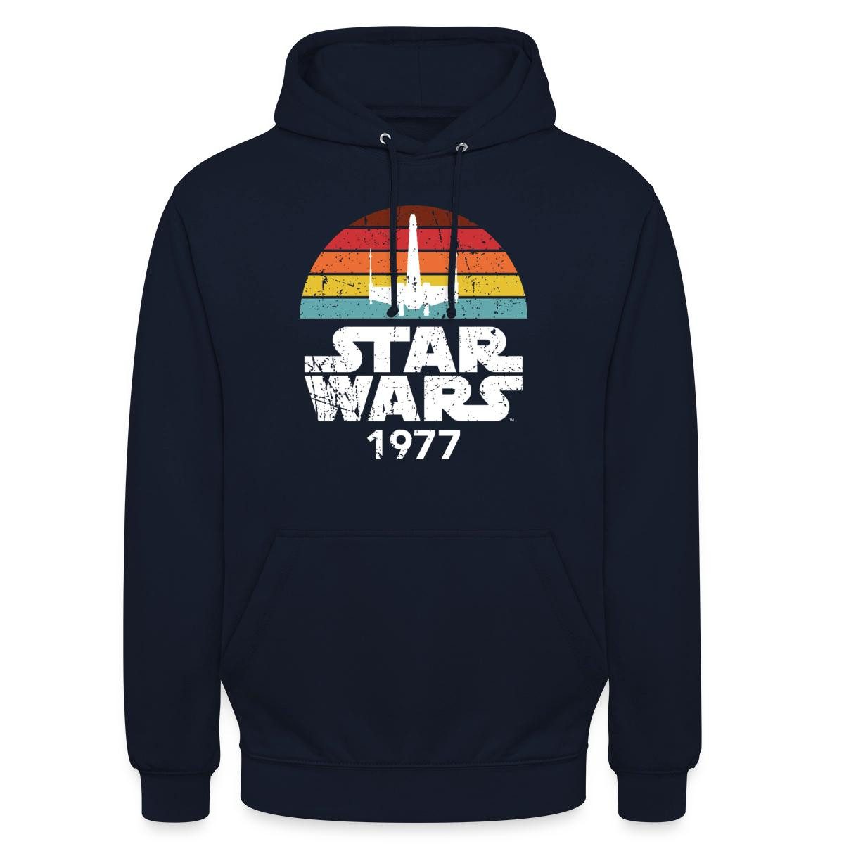 Hoodie Star Wars Schriftzug 1977 Retro Unisex Hoodie