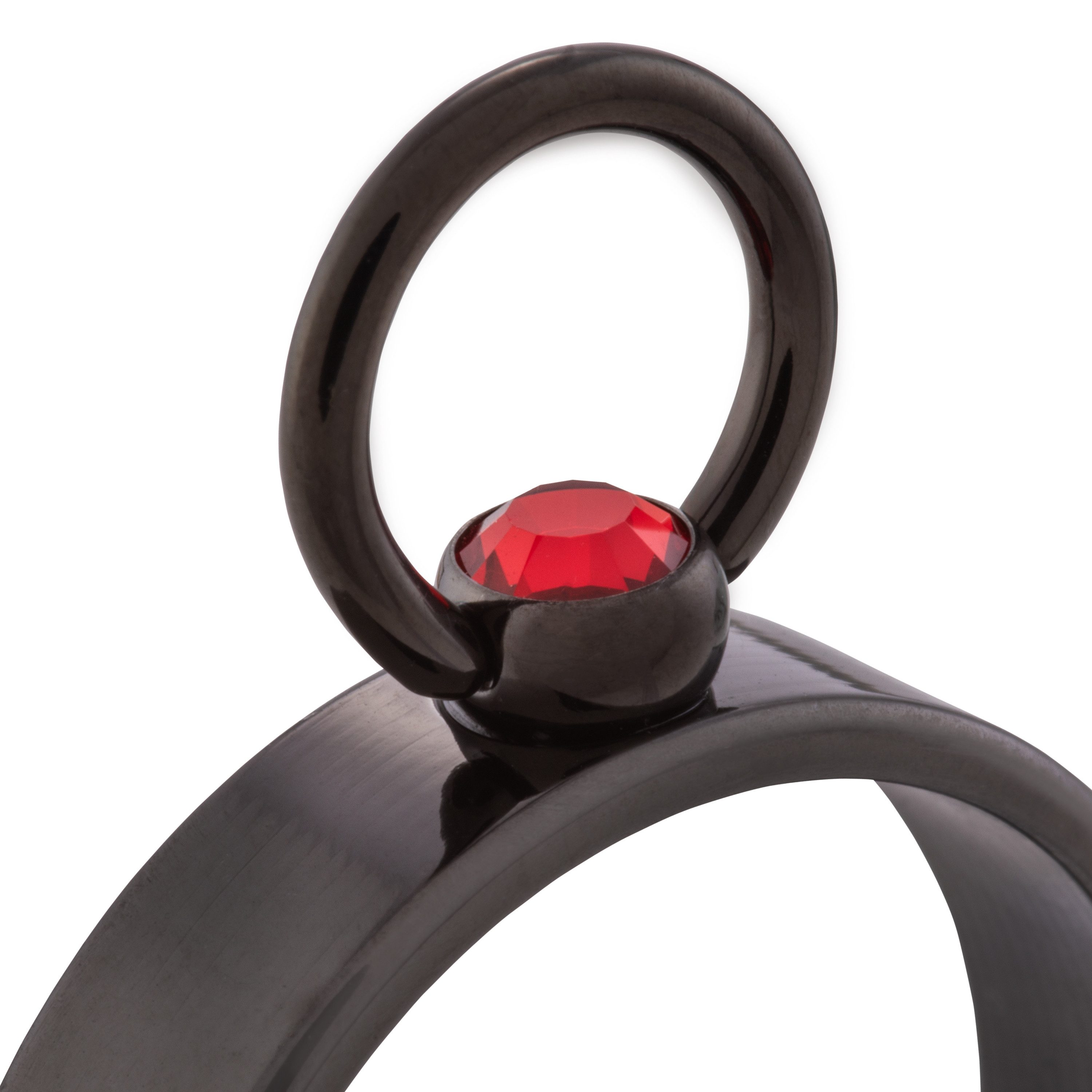 meditoys Fingerring meditoys - 'Ring der O' mit Original geschl. Kristall (PVD Black) – Bild 3 von 5
