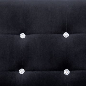 furnicato 2-Sitzer 2-Sitzer-Sofa mit Armlehnen Schwarz Chrom und Samt