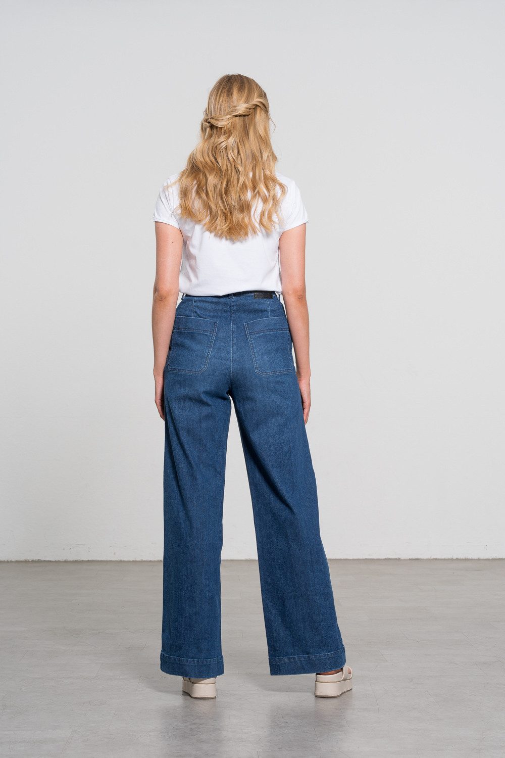 Feuervogl High-waist-Jeans fv-Fr:051, Weites Bein, Hohe Taille, Hyperflex 5-Pocket-Style