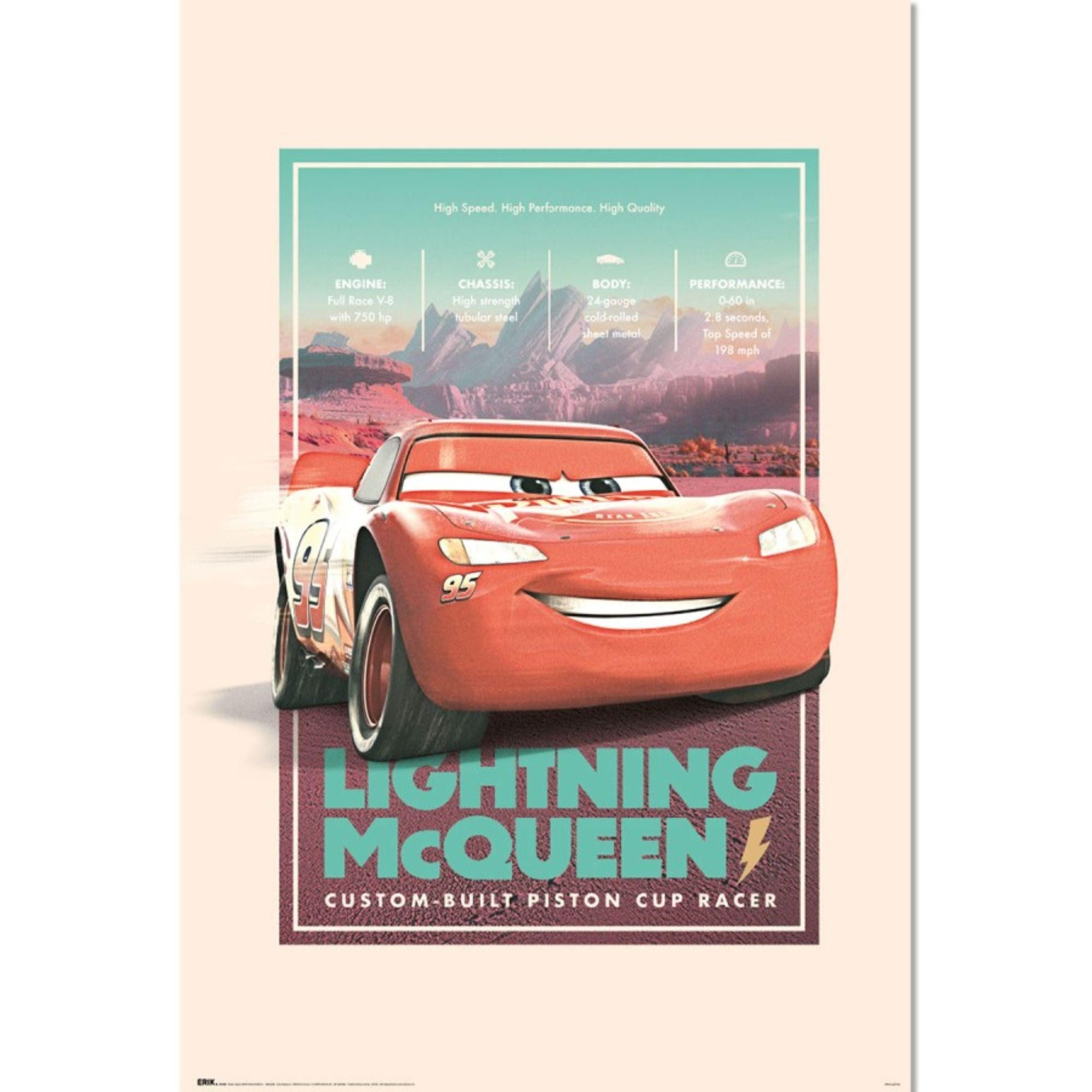 Grupo Erik Poster Lightning McQueen Vintage - Disney Pixar Cars, Lightning McQueen Vintage
