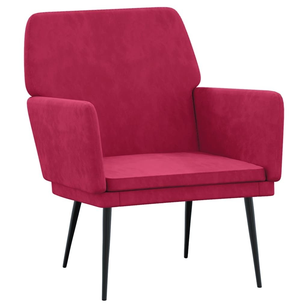 vidaXL Sessel Sessel Weinrot 62x79x79 cm Samt (1-St)