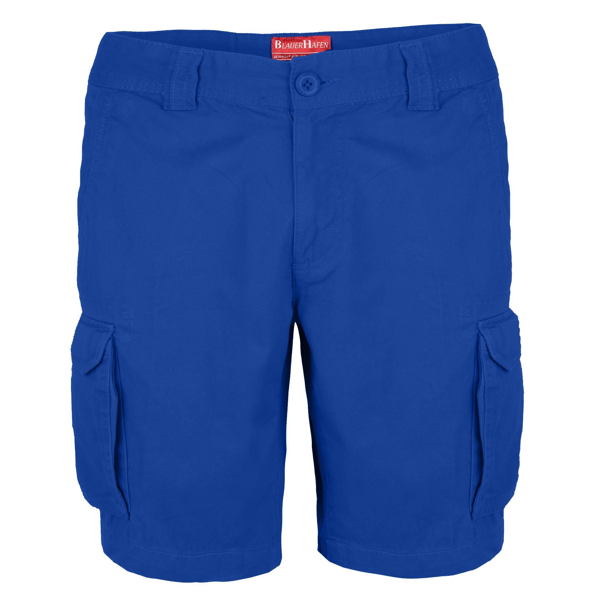 BlauerHafen Cargoshorts Herren Cargo Shorts 100% Baumwolle Hose Normale Passform Bermuda Königsblau