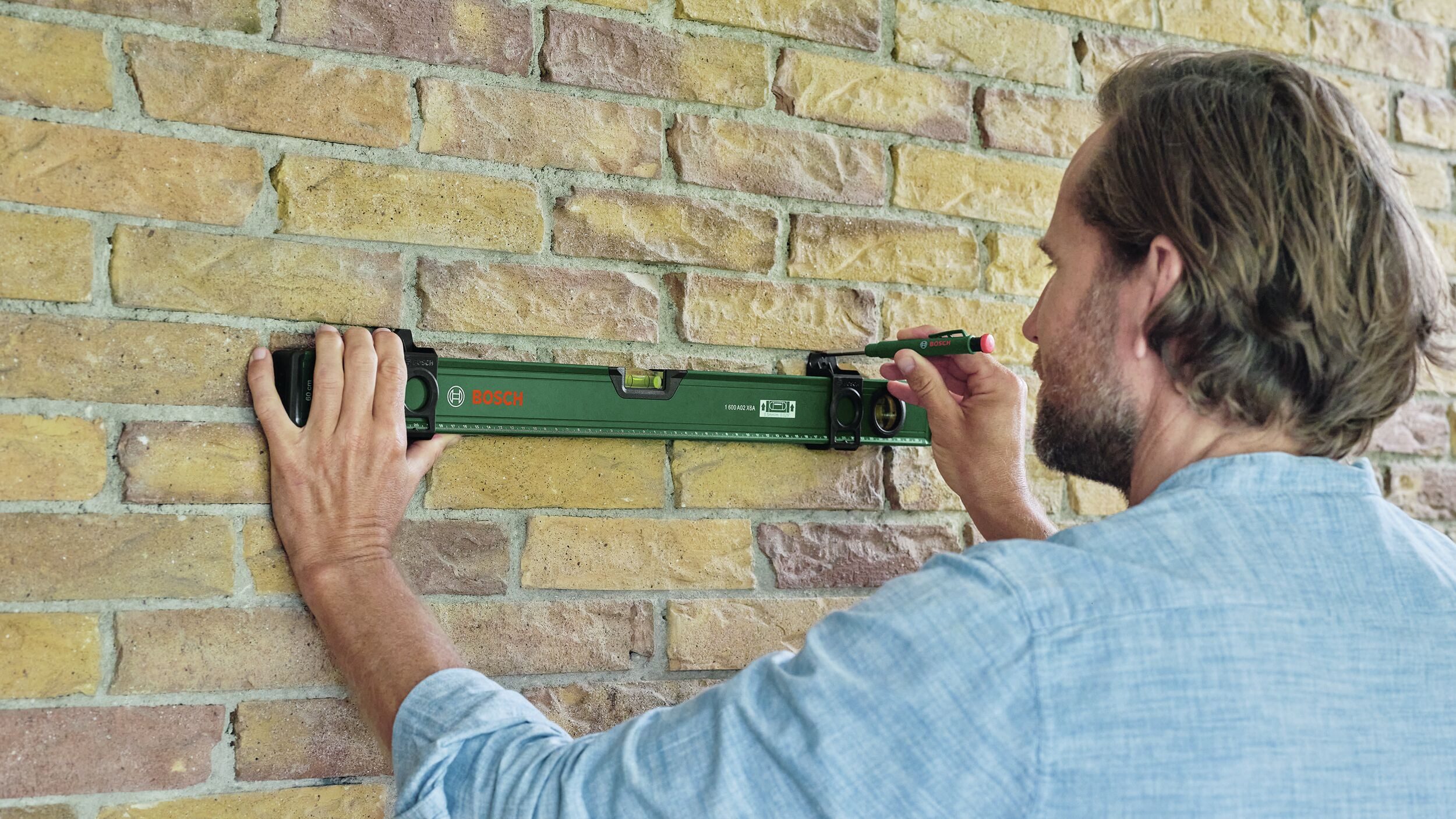BOSCH Wasserwaage, Handwerkzeug 60 cm + Markierungsschieber