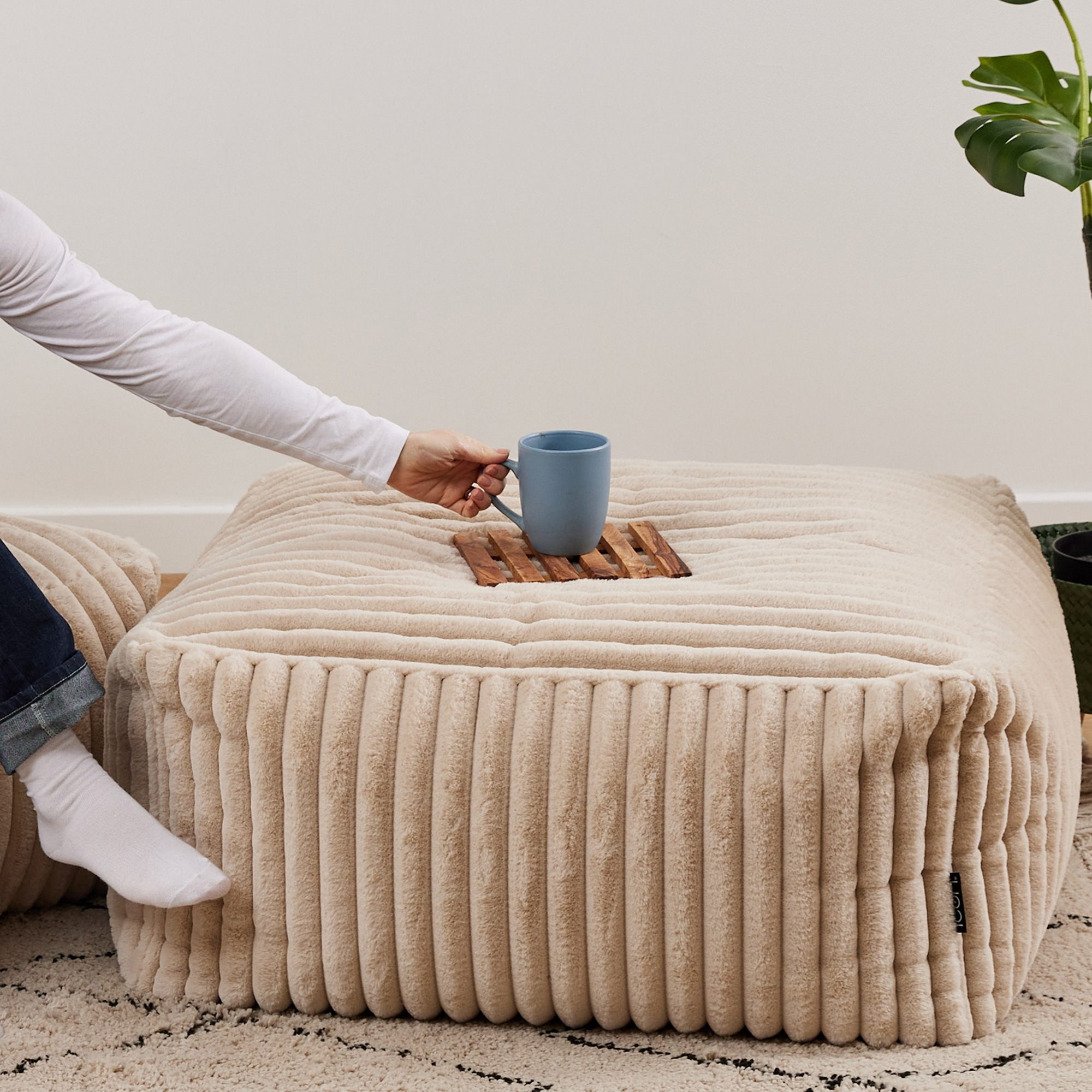 icon Sitzsack Hocker Modular Kunstfell, 88x38x88cm, günstig online kaufen
