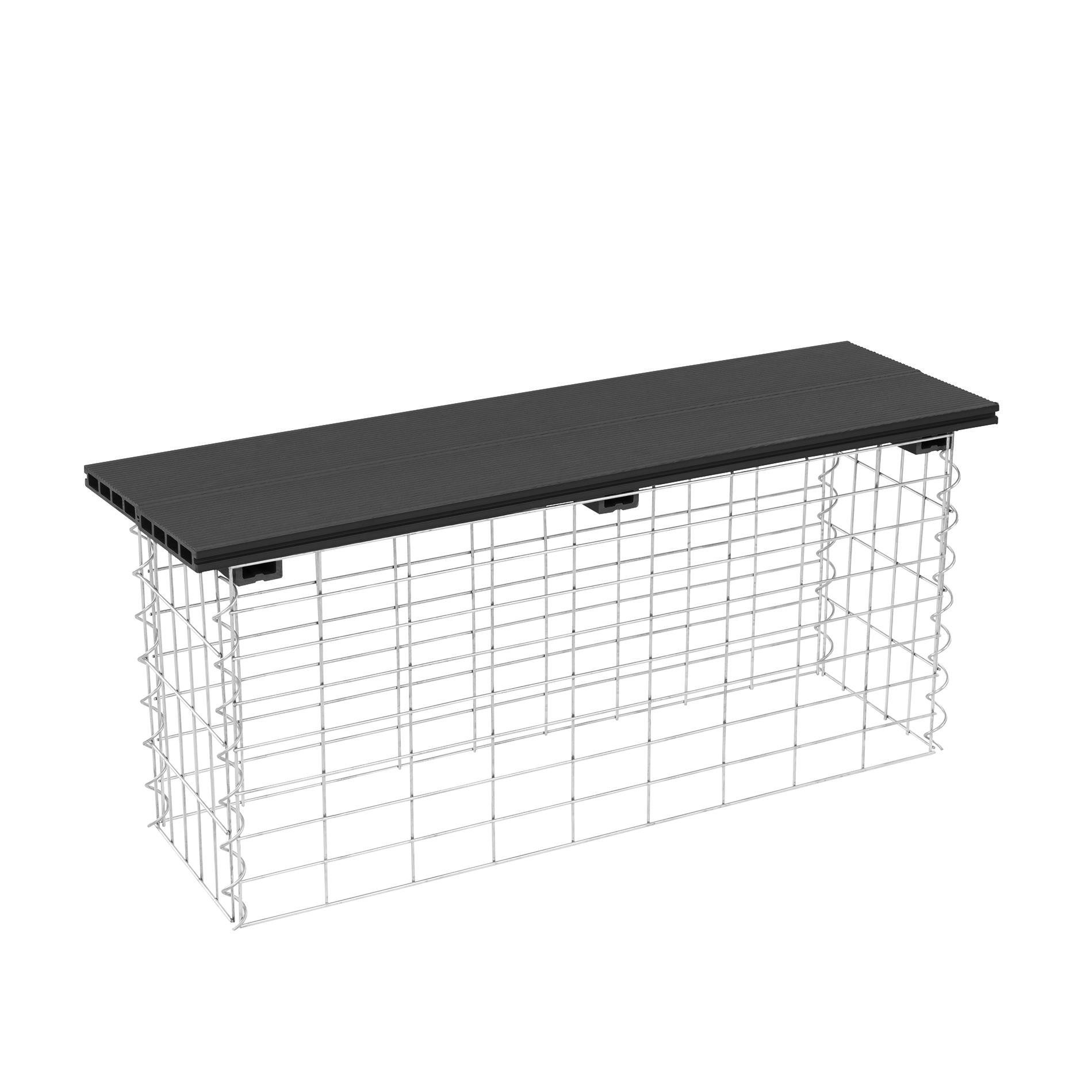 ESTEXO Gabionenzaun Gabionenbank WPC Gabionen Sitzbank 100x30x43 cm Gartenbank Draht Ban