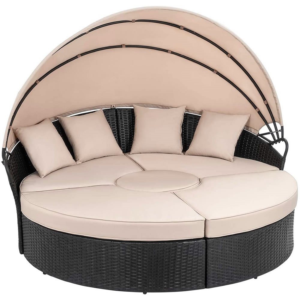 Feel2Home Sonneninsel Polyrattan Sonneninsel 180cm Gartenmuschel günstig online kaufen