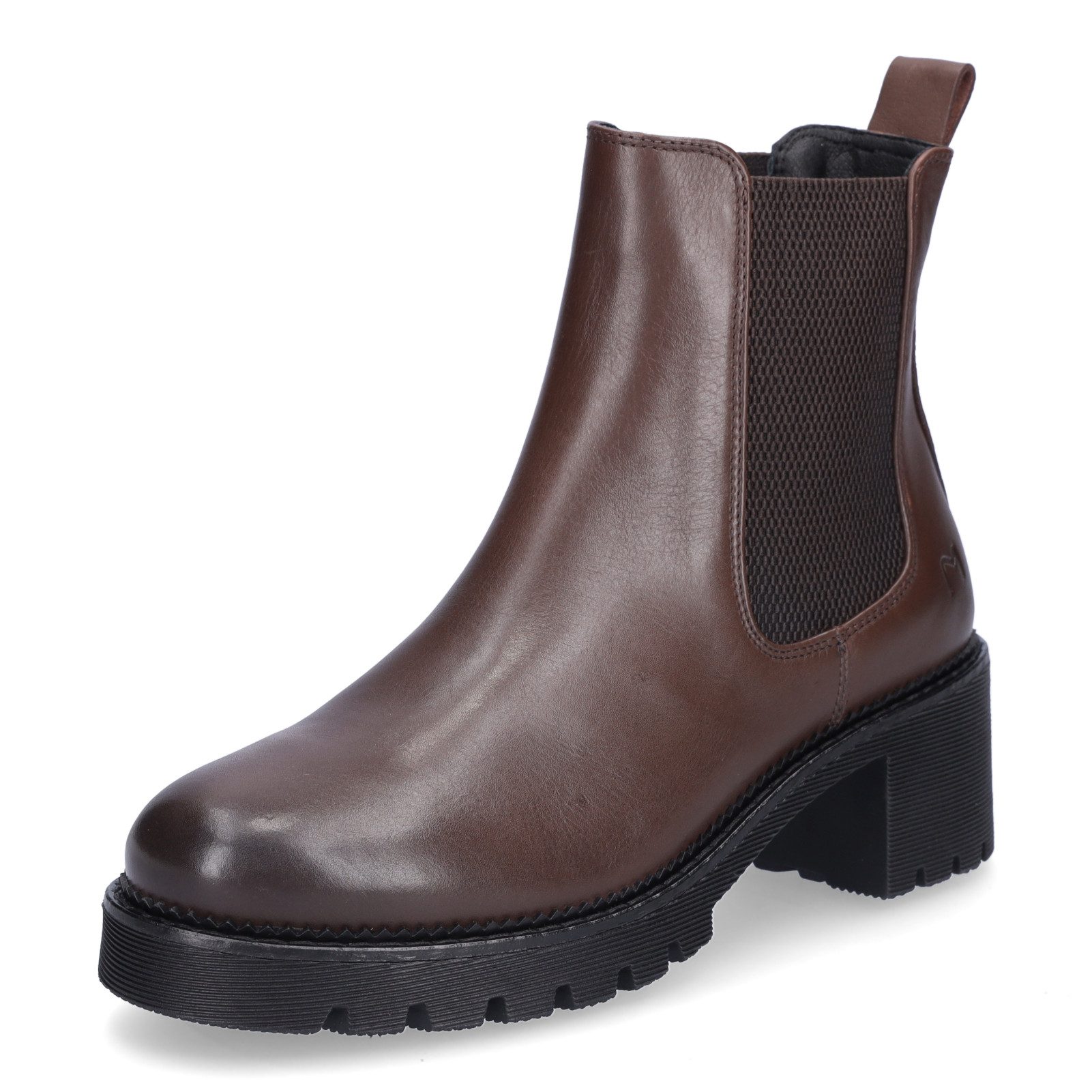 MIDS MARA Damen Stiefelette Glattleder in Braun, Blockabsatz 5,5 cm, Schaft 14,5 cm & Textilfutter