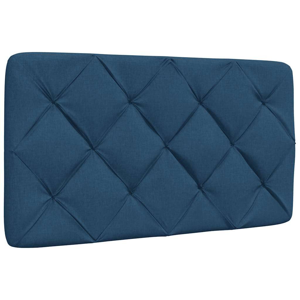 vidaXL Bett, Kopfteil-Kissen Blau 90 cm Stoff günstig online kaufen