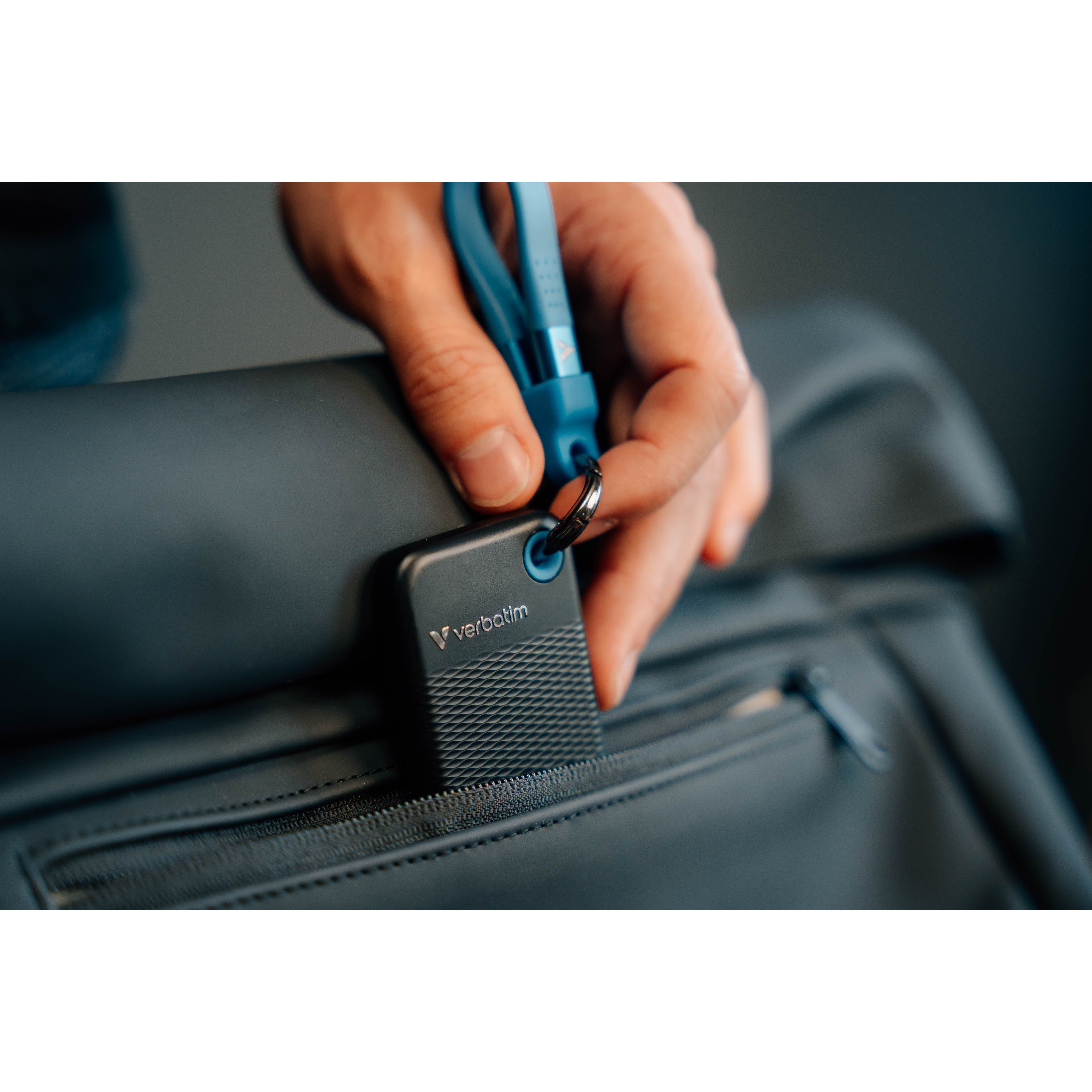 Verbatim Taschenspeicher Datenspeicher Speichererweiterung externe SSD (1 TB) extern", USB-C, Schlüsselring mit Kabel, kompakt, leicht