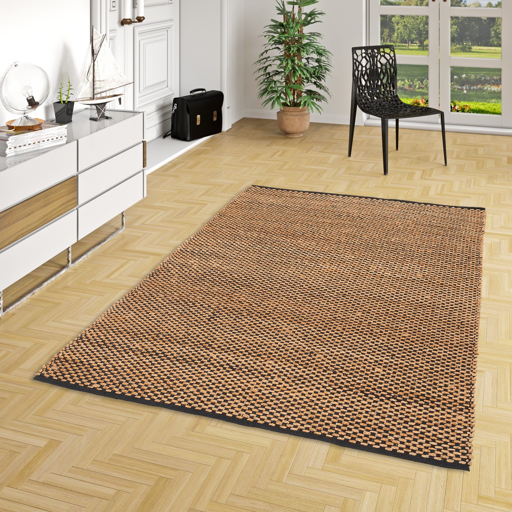 Sisalteppich Naturfaser Teppich Jute Salsa Meliert, Pergamon, Rechteckig, Höhe: 11 mm