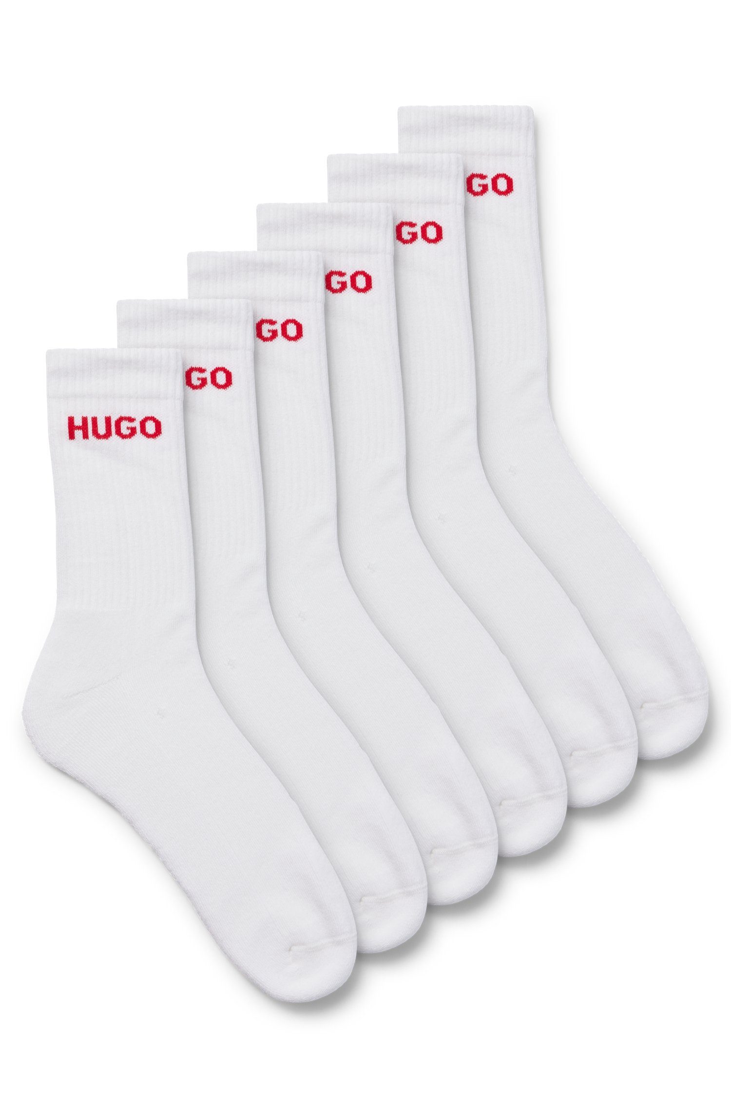 HUGO Socken 6P QS RIB LOGO CC (Packung, 6-Paar, 6er Pack) mit eingestrickte günstig online kaufen