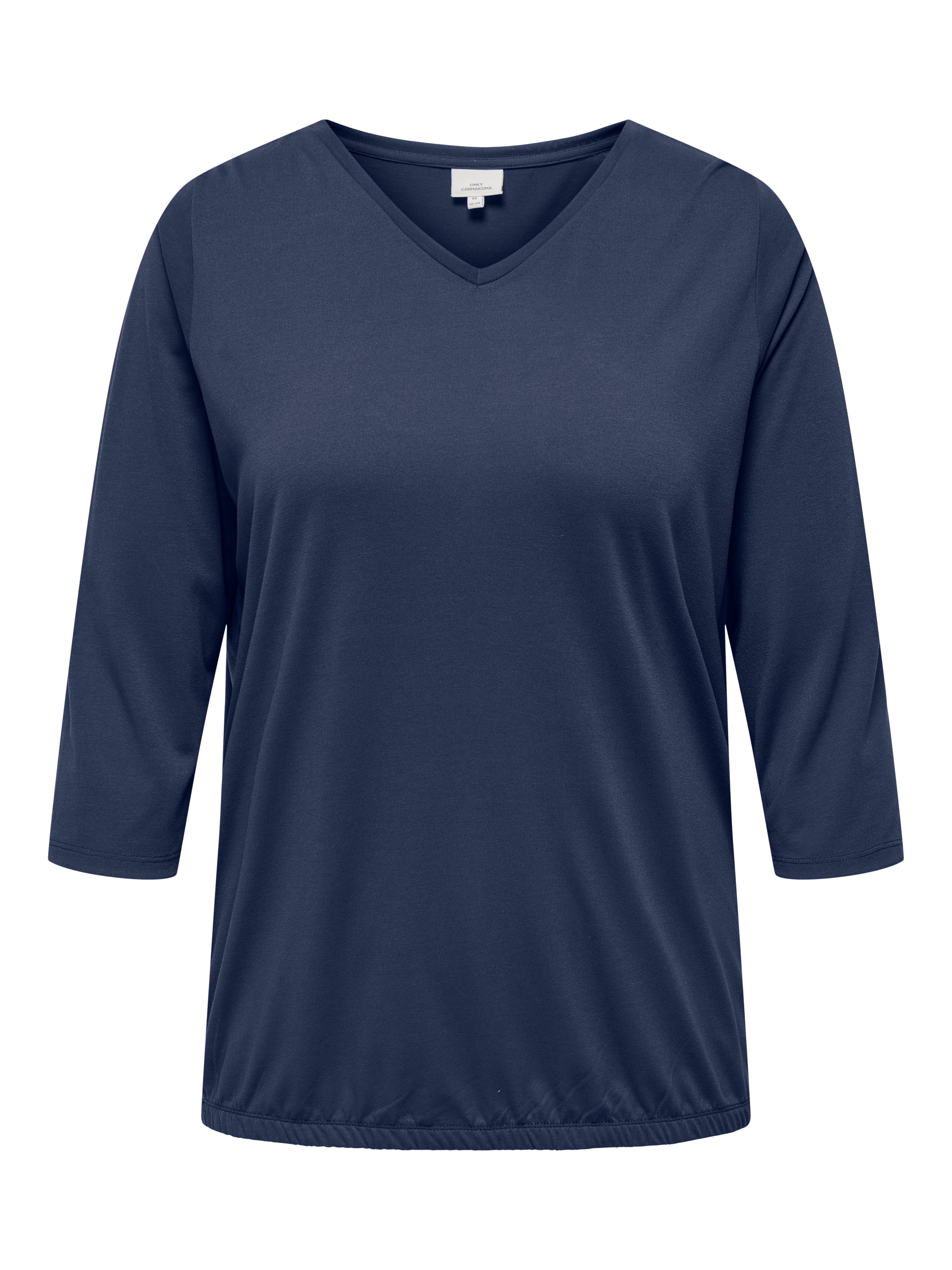 ONLY CARMAKOMA 3/4-Arm-Shirt CARCARLINNE V-NECK 3/4 TOP JRS BF