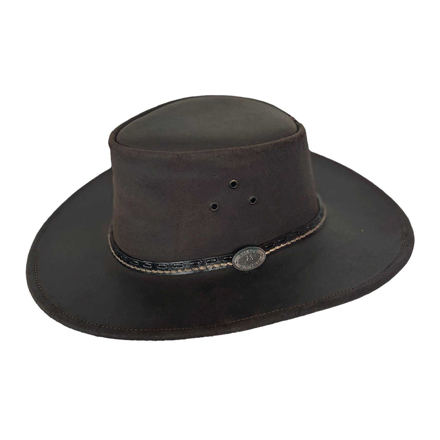 Outbacker Cowboyhut Cowboy Leder-Hut für Damen und Herren in braun und schwarz