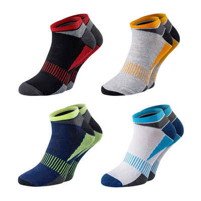 Chili Lifestyle Strümpfe Sneaker Color AirGrip, 4 Paar, für Damen und Herren, Baumwolle