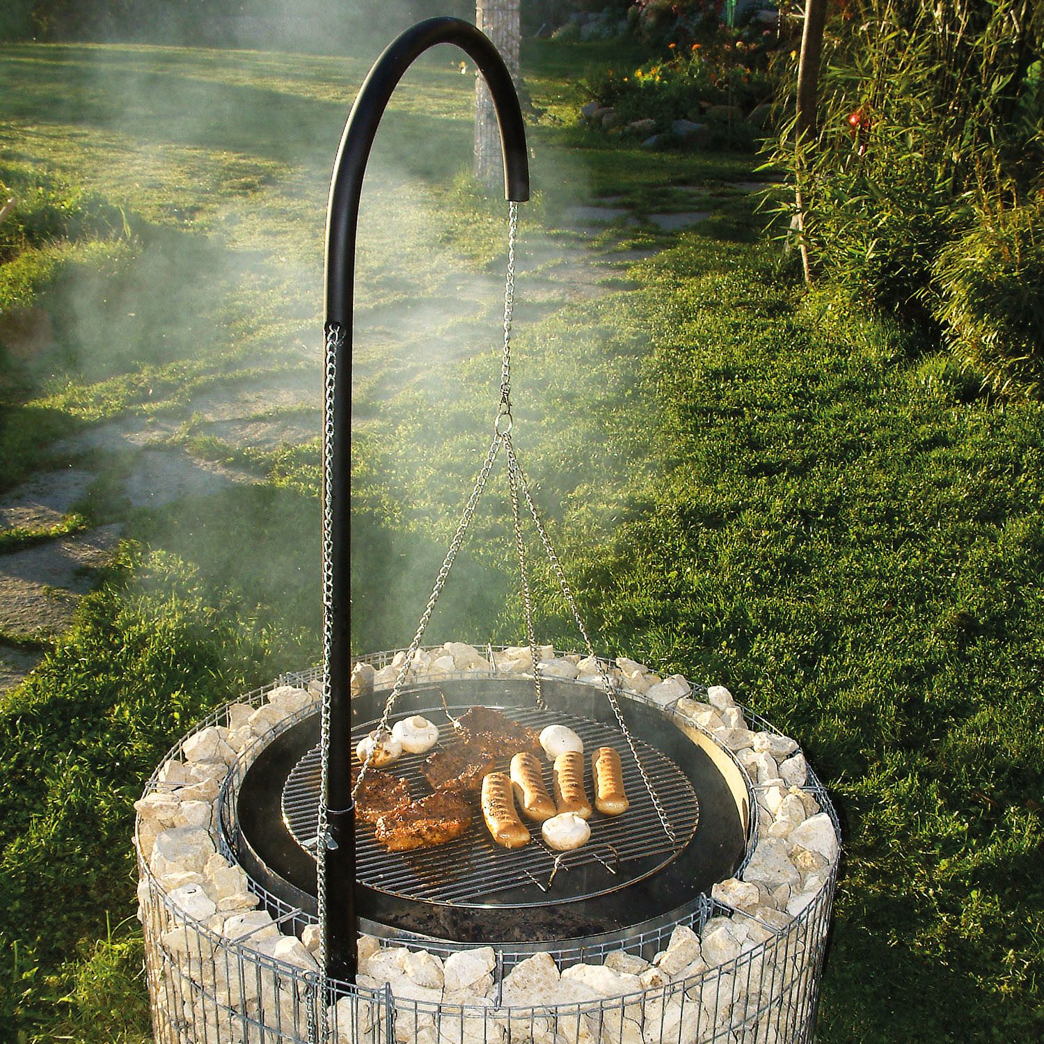 Bellissa Holzkohlegrill Feuerstelle Grillgalgen Grillrost - Schwenkgrill - DIY 92x40cm – Bild 4 von 5