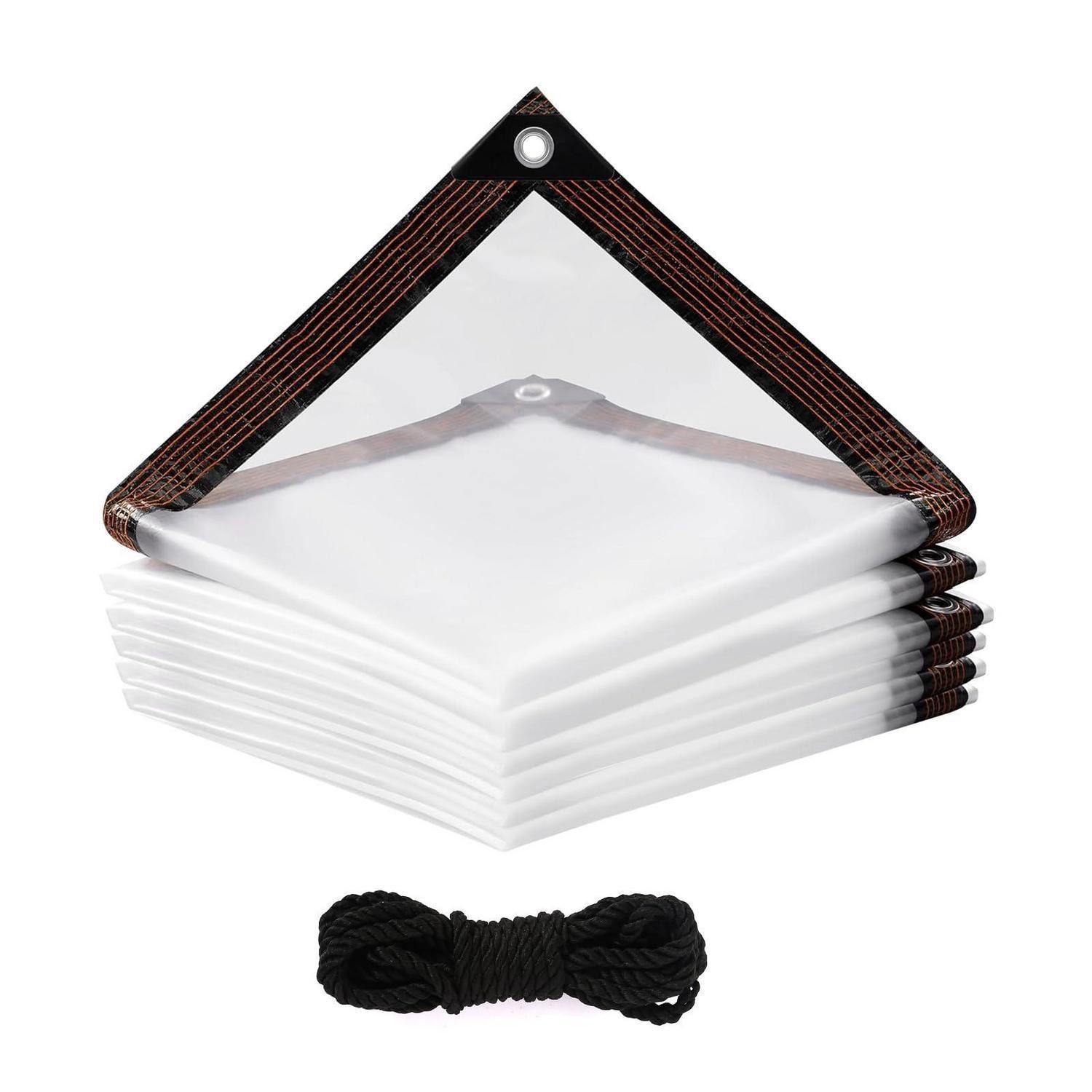 LuxusKollektion Schutzplane Transparente Plane 2x2m Wasserdicht mit Ösen & Seil (1-St)