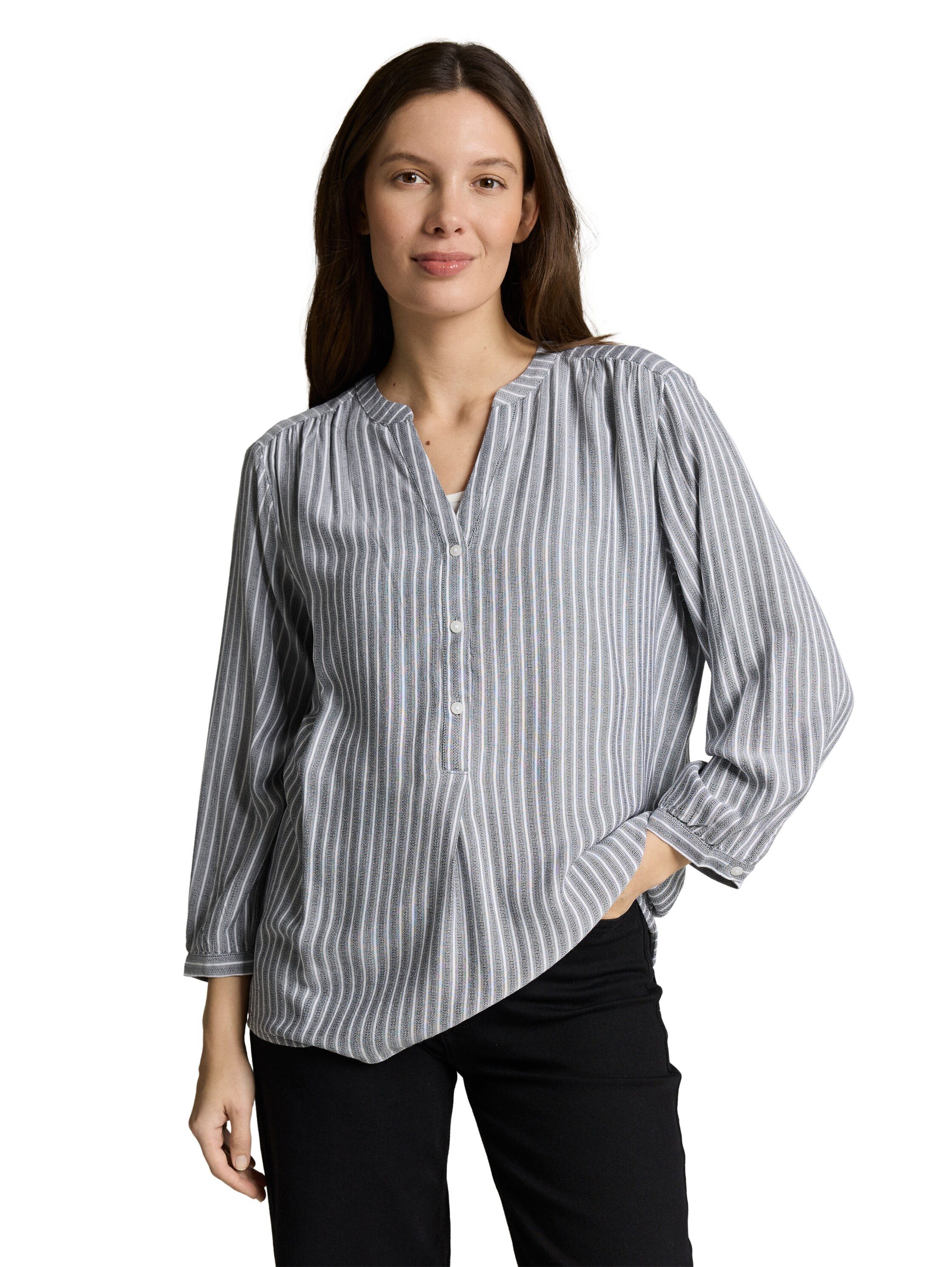 TOM TAILOR Klassische Bluse mit Streifen Muster