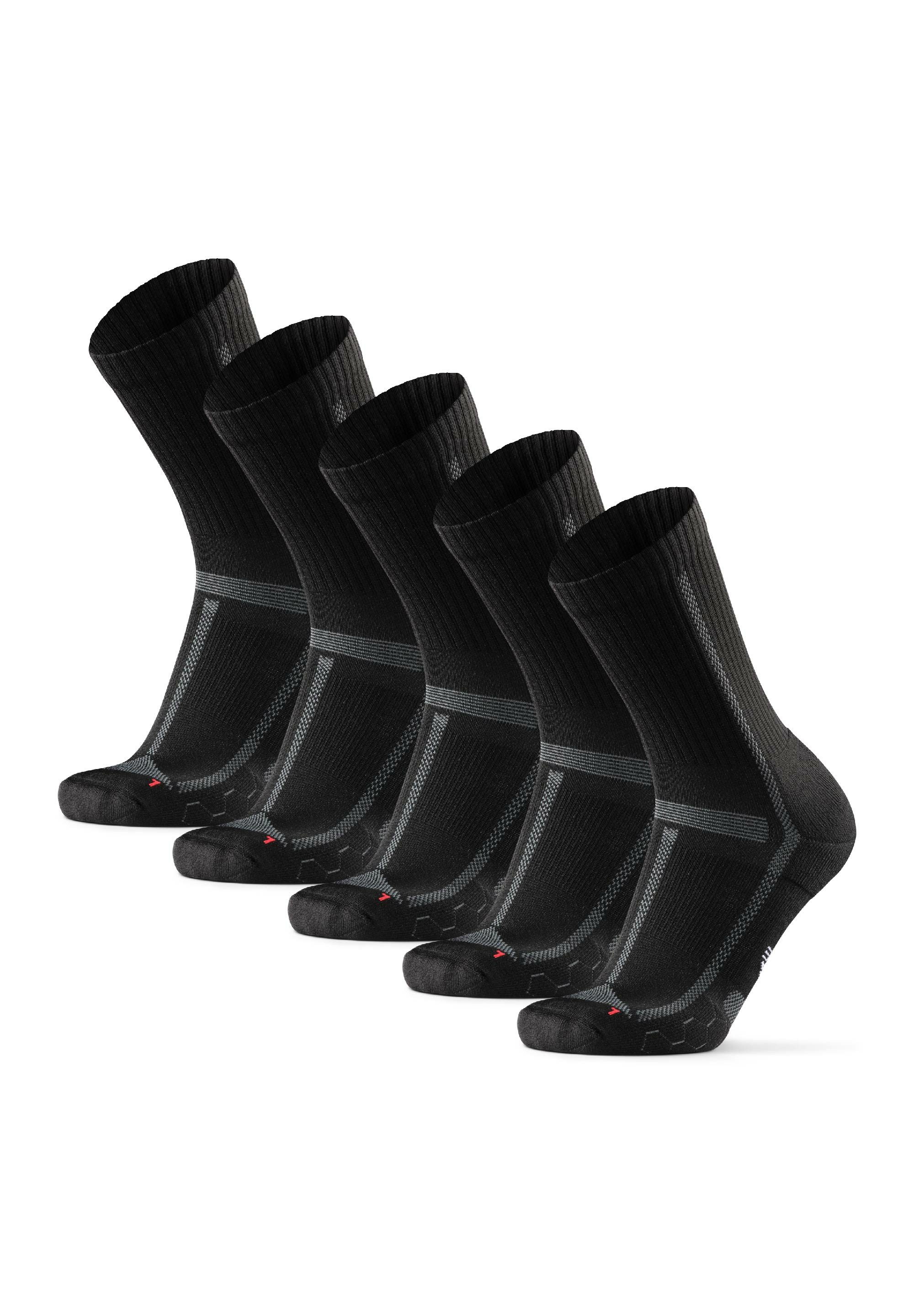 DANISH ENDURANCE Basicsocken Long Distance Crew (5-Paar) Wadenlange Sportsocken für Läufer, Anti-Blasen & Rutschfest