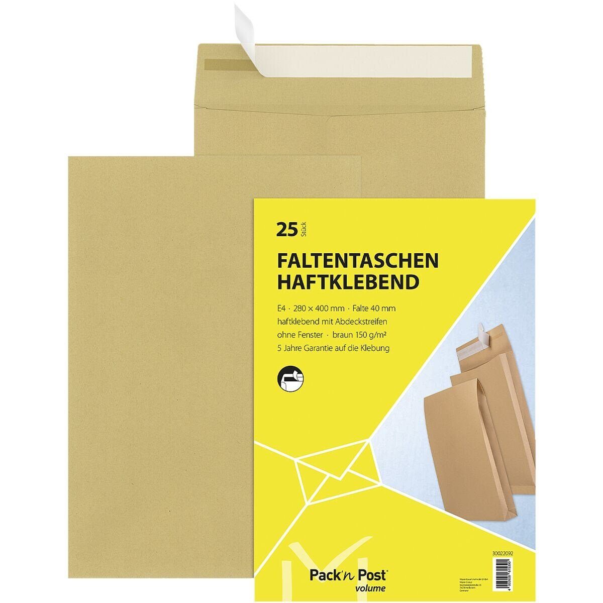 MAILMEDIA Versandtasche, 400x280 mm, E4, ohne Fenster, Steh-/Klotzboden, Haftklebung