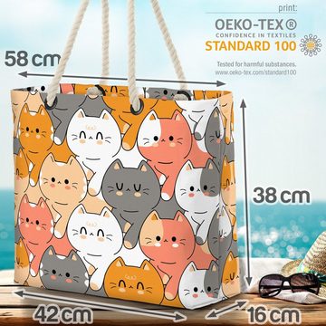 VOID Strandtasche (1-tlg), Manga Katzen Anime Bande Haustier Katze Tiger Haustiger Spielzeug kat