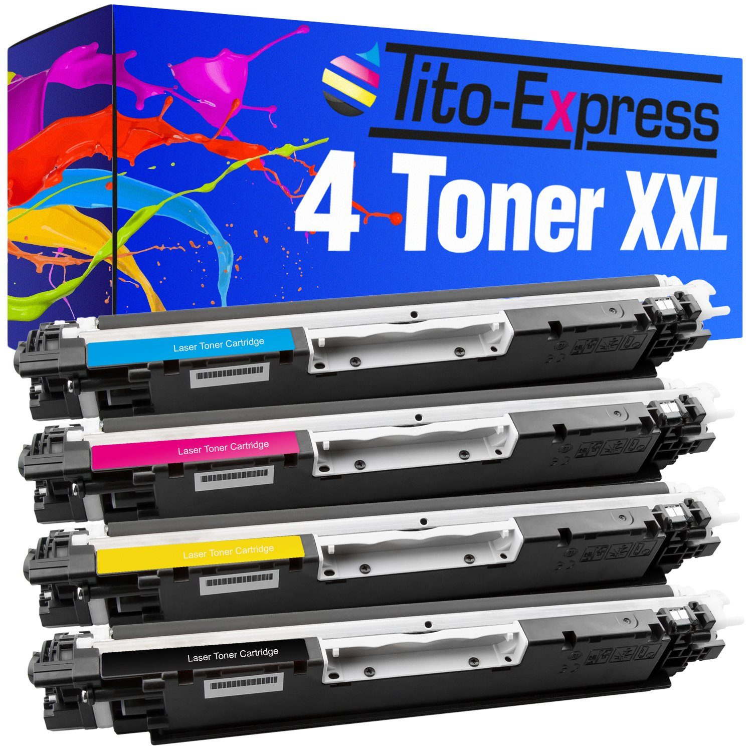 Tito-Express Tonerpatrone 4er Set ersetzt HP CF350A CF351A CF352A CF353A HP 130A, (1x Black, 1x Cyan, 1x Magenta, 1x Yellow, Multipack), für Color Laserjet Pro MFP M176n M177fw M170 Series