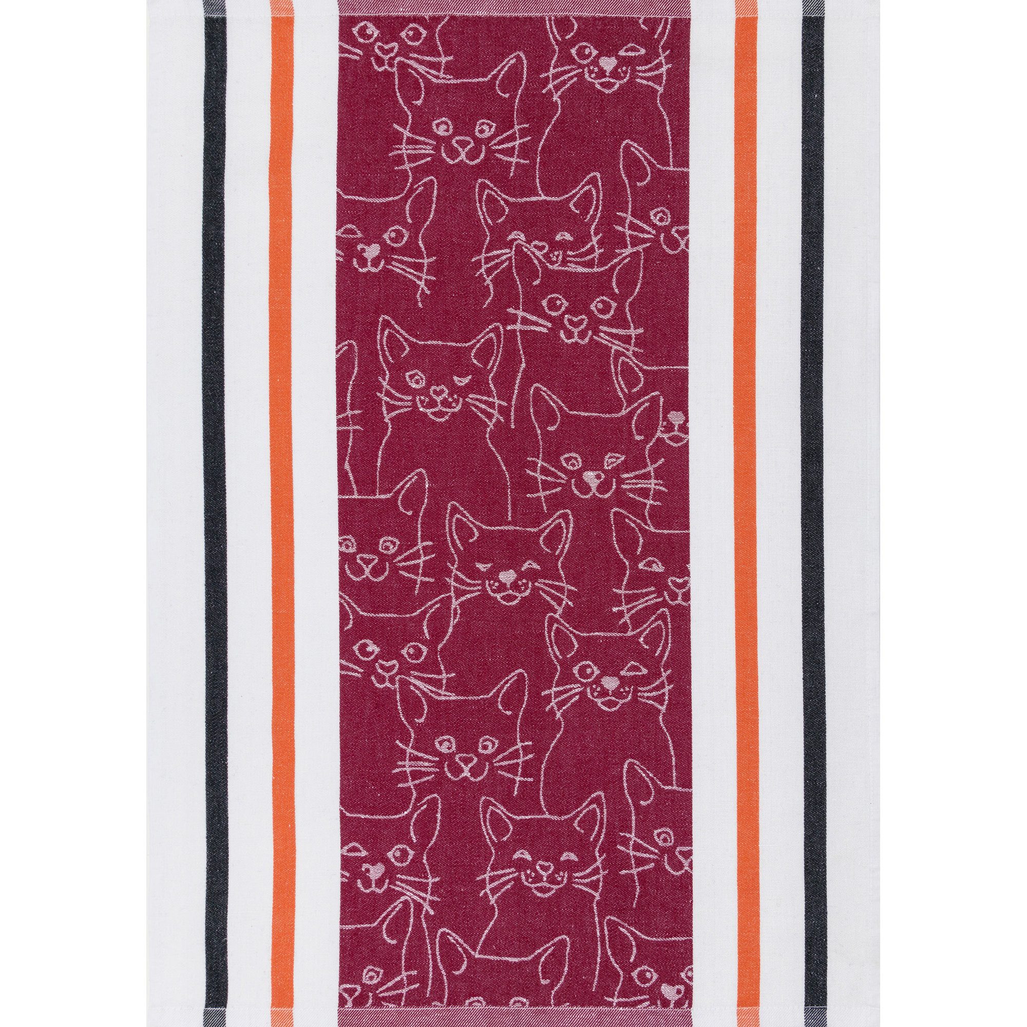 Kracht Geschirrtuch Geschirrtuch "Cat" 3er-Pack, Halbleinen Motiv günstig online kaufen