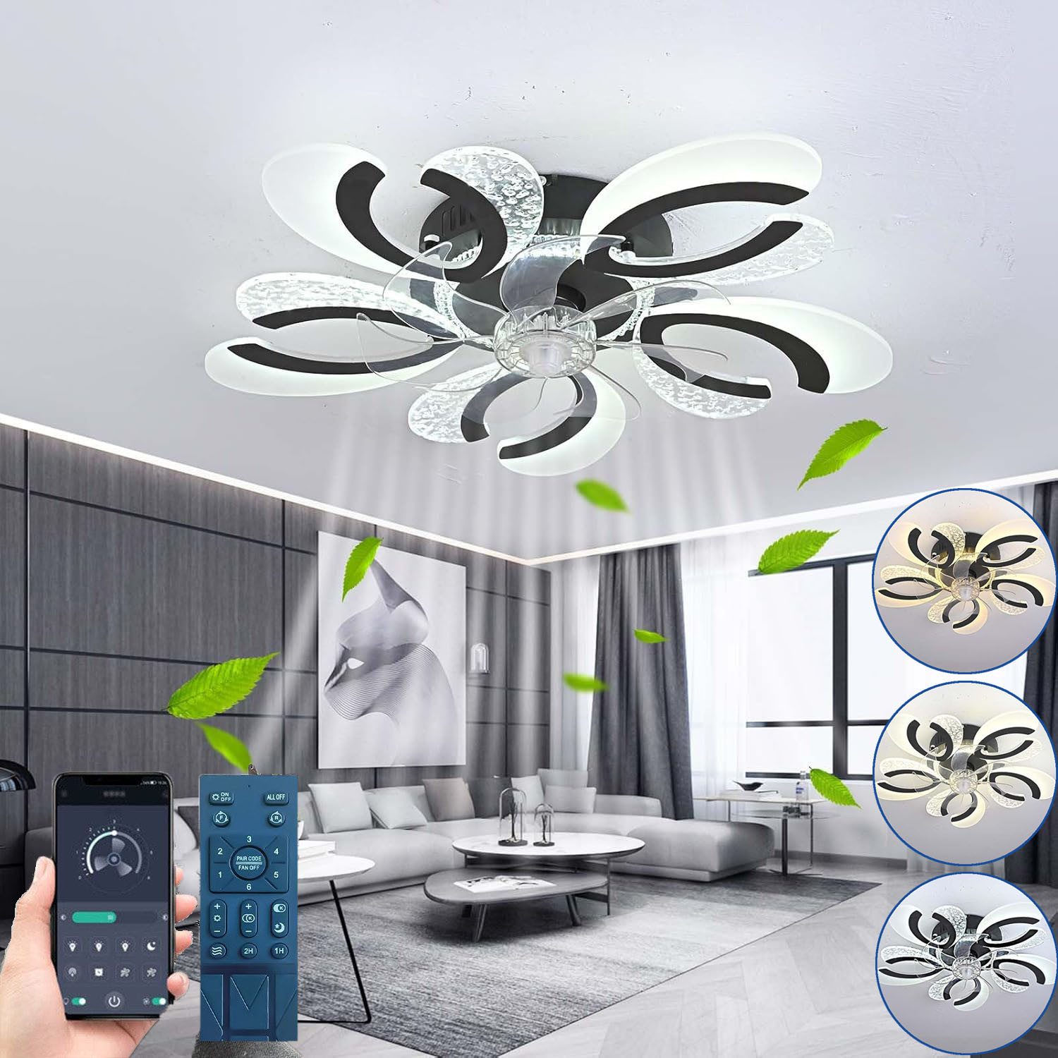 RWEUOQ Deckenleuchten Deckenventilator mit Beleuchtung und günstig online kaufen