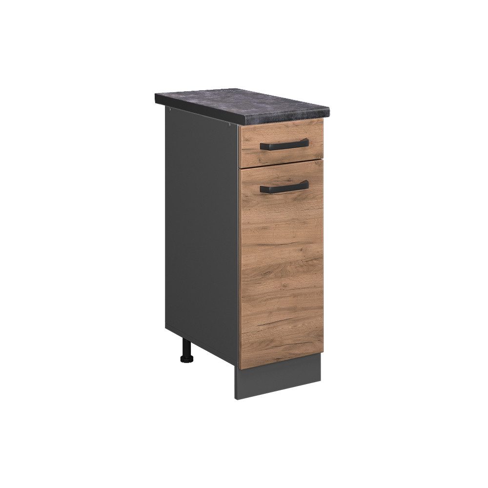 Vicco Unterschrank R-Line, Goldkraft Eiche/Anthrazit, 30 cm, AP Anthrazit (1-St)