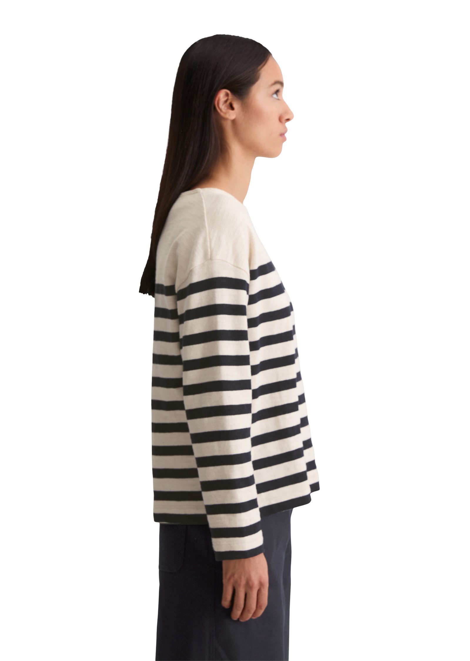 Marc O'Polo Langarmshirt aus garngefärbtem Heavy-Slub-Jersey günstig online kaufen