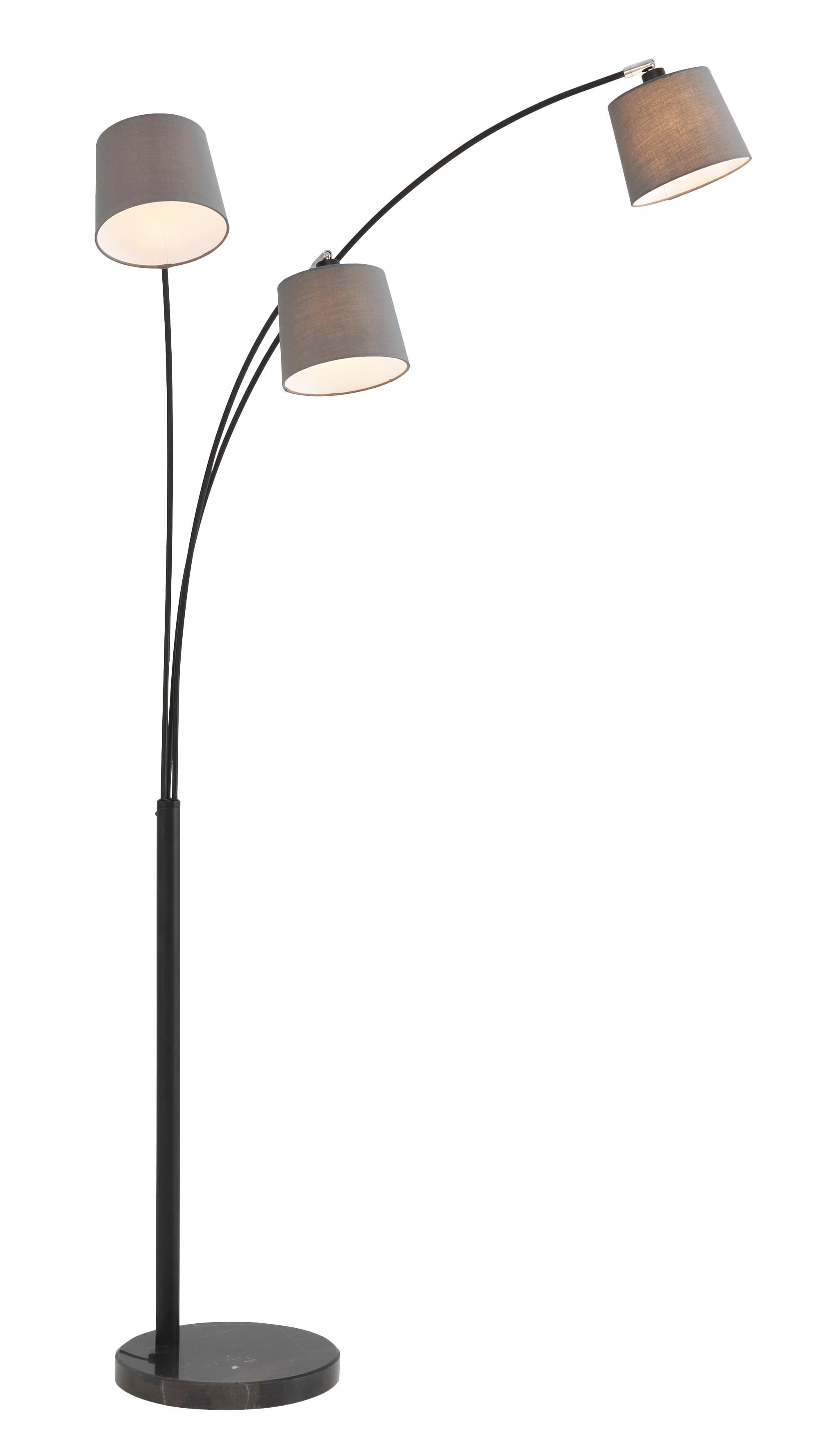Home affaire Stehlampe »Tannegg«, Stehleuchte / Bogenlampe mit Marmor -  Fuß, graue Stoffschirme Ø 14,5-18 cm online kaufen | OTTO