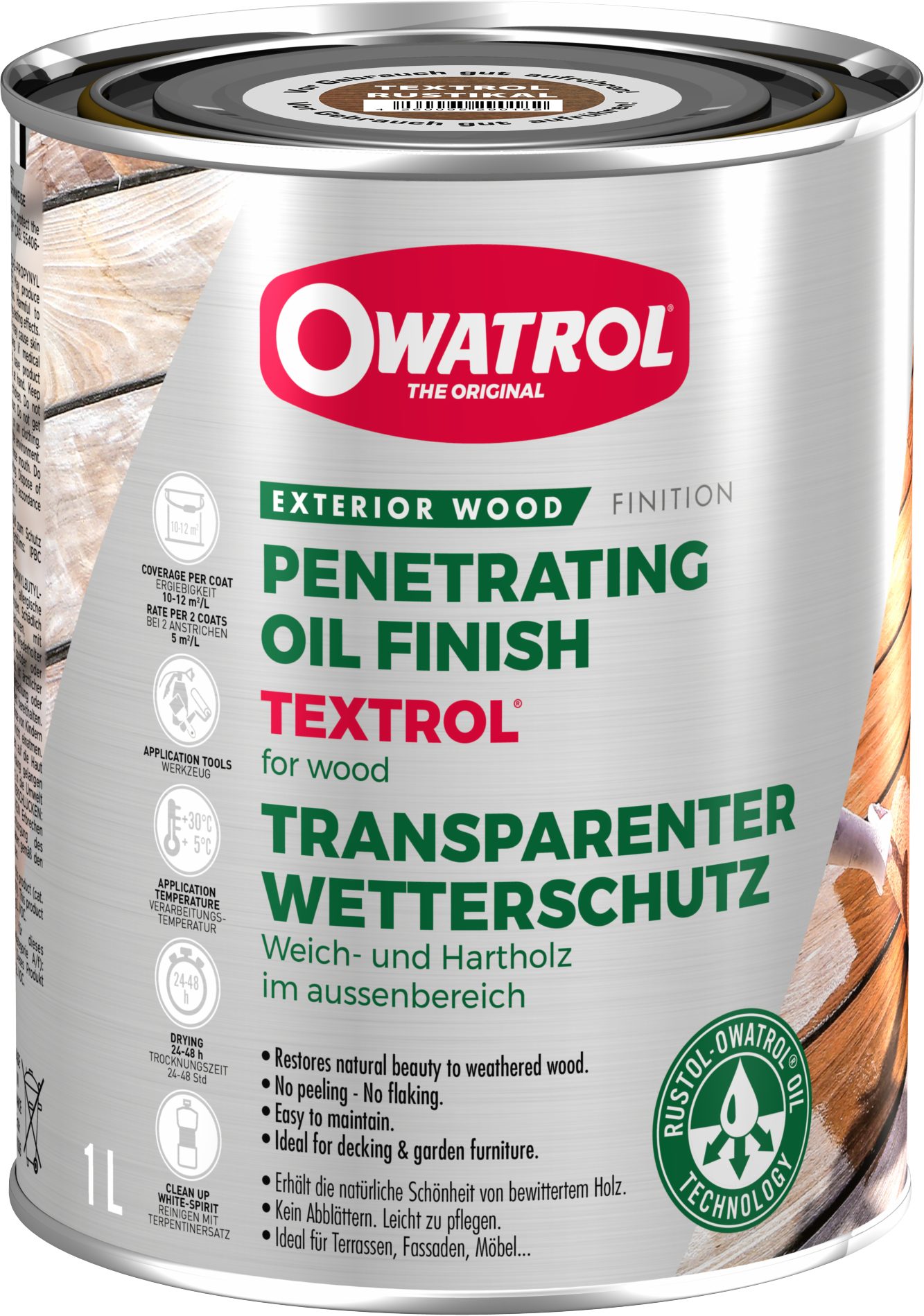 OWATROL Holzöl TEXTROL [1L] - Holzöl für den Außenbereich