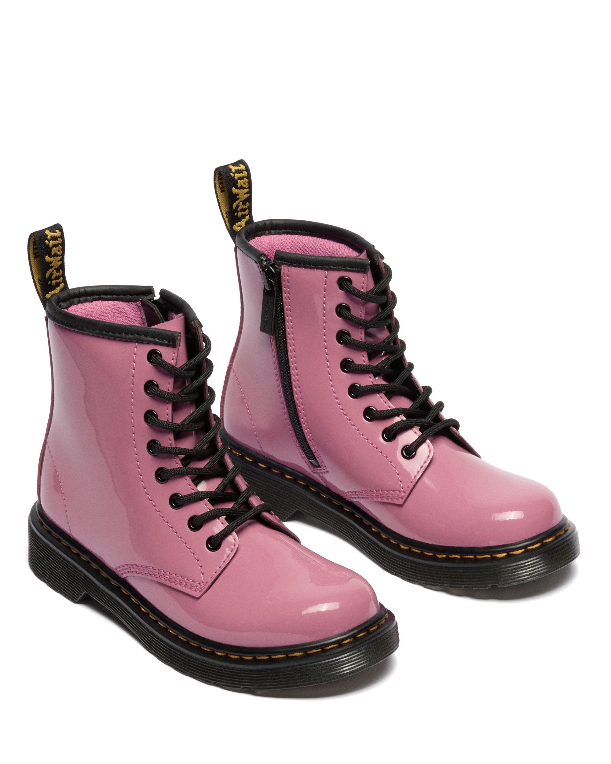 DR. MARTENS Junior 1460 8-Loch Lacklederstiefel Schnürboots Lackstiefel, Kinderstiefel, Freizeitschuh mit Reißverschluss