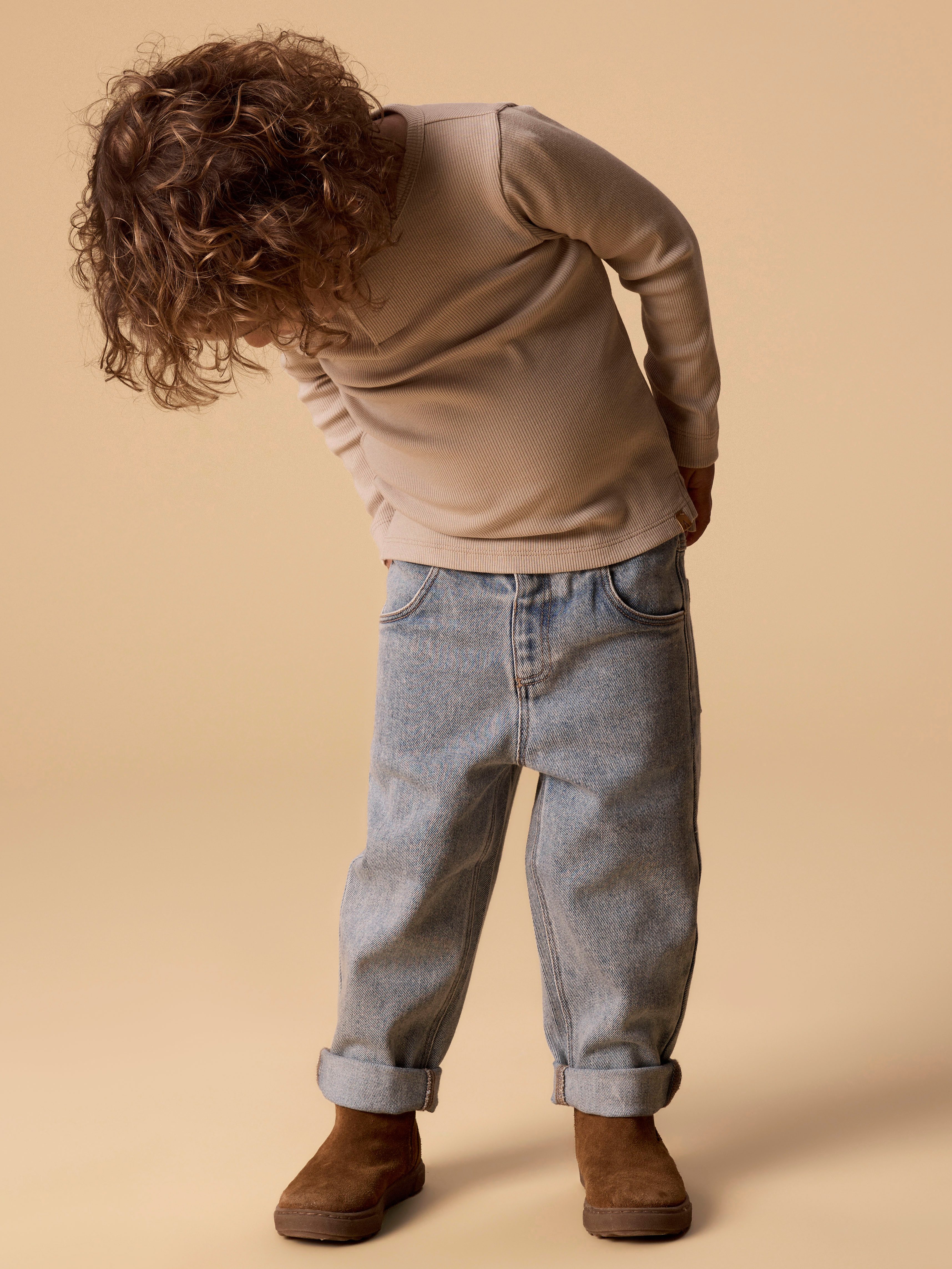 Lil' Atelier Loose-fit-Jeans NMNDARLEE LOOSE JEANS 4410-SE LIL NOOS Baumwollmischung, starke Abnutzungserscheinungen