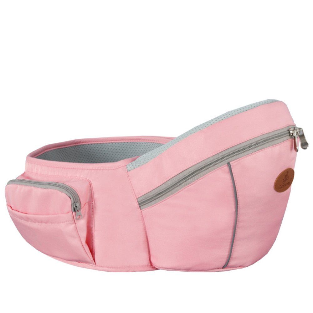 XDeer Bauchtrage aby Hüftsitz mit Aufbewahrungstasche Einstellbar,Leicht und, atmungsaktiv,Babytrage Leichte Taille Hocker für 0-24 Monate pink