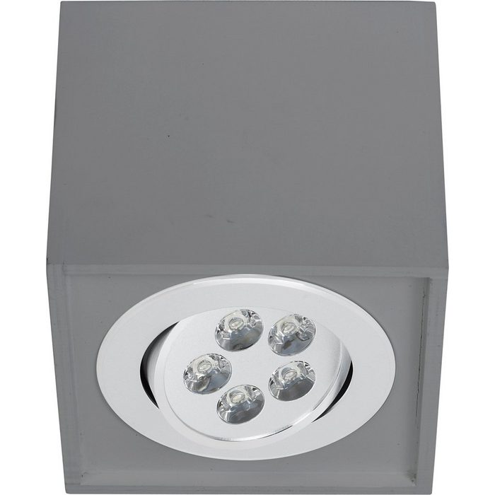 Licht-Erlebnisse Deckenleuchte BOX LED LED fest integriert LED Deckenlampe Grau Metall minimalistisch B:14cm Esszimmer