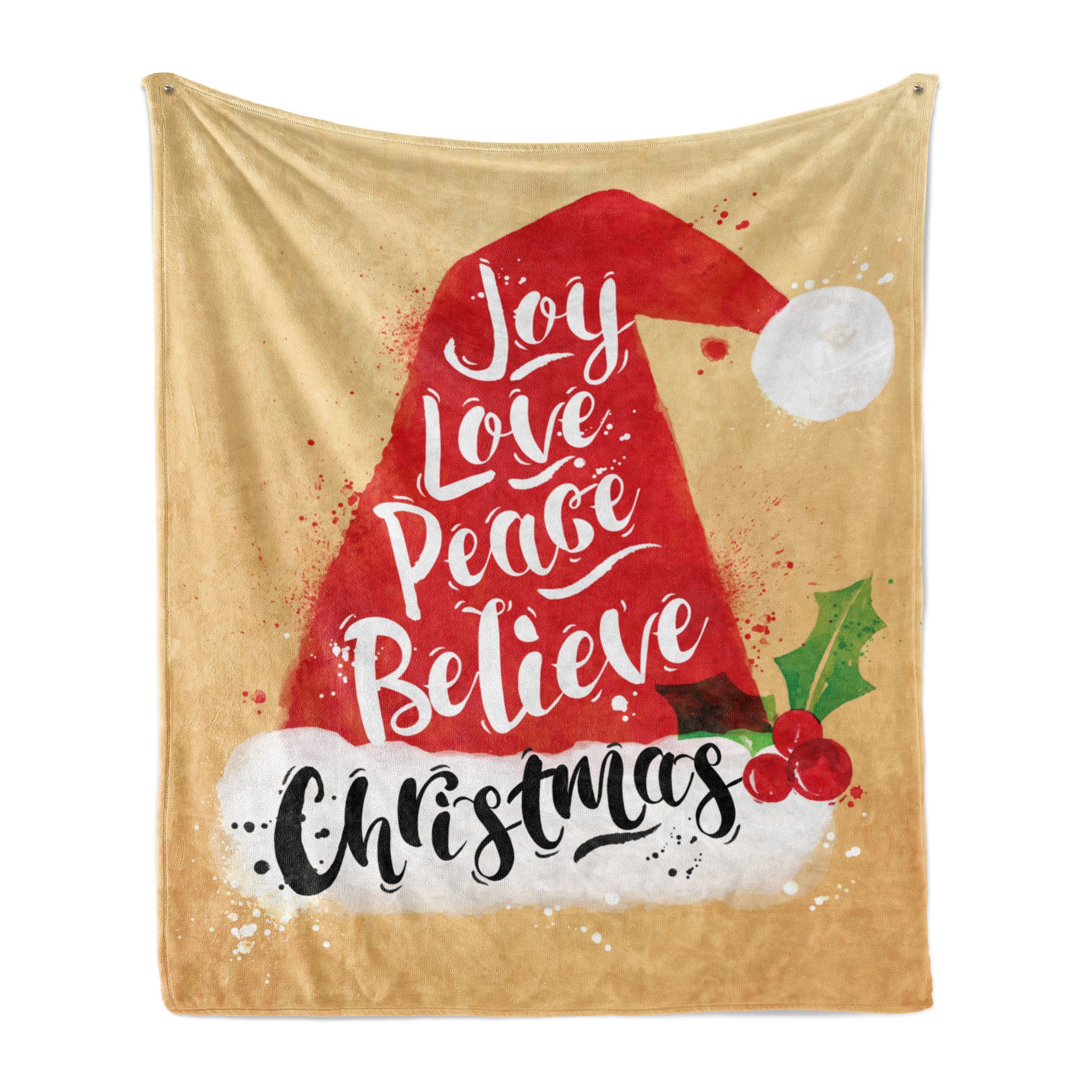 Wohndecke Gemütlicher Plüsch für den Innen- und Außenbereich, Abakuhaus, Weihnachten Joy Love Peace Glauben