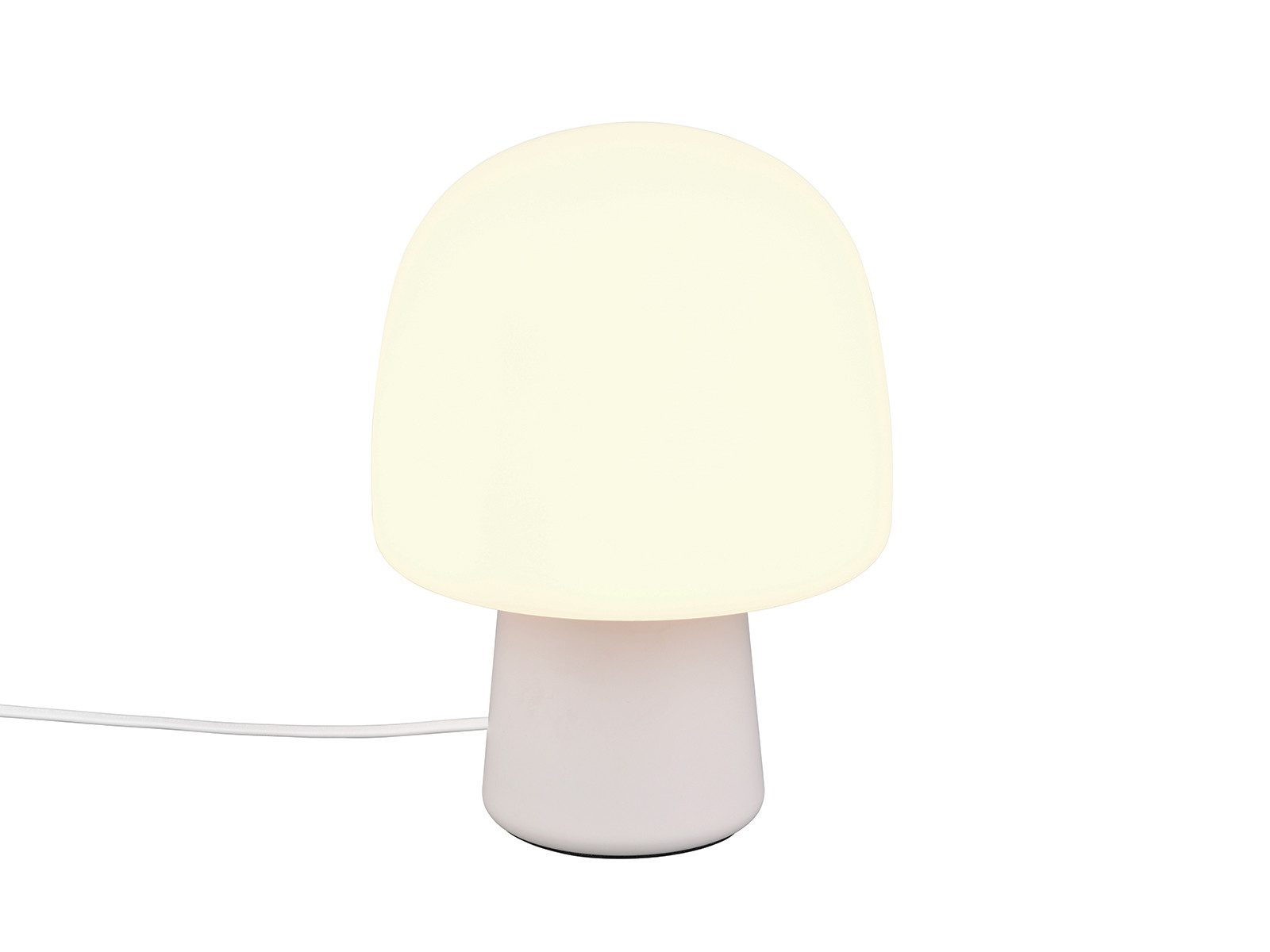 TRIO Leuchten LED Nachttischlampe, Dimmfunktion, LED wechselbar, Warmweiß, kleine coole Pilzlampe für Fensterbank mit Glasschirm, Höhe 27cm