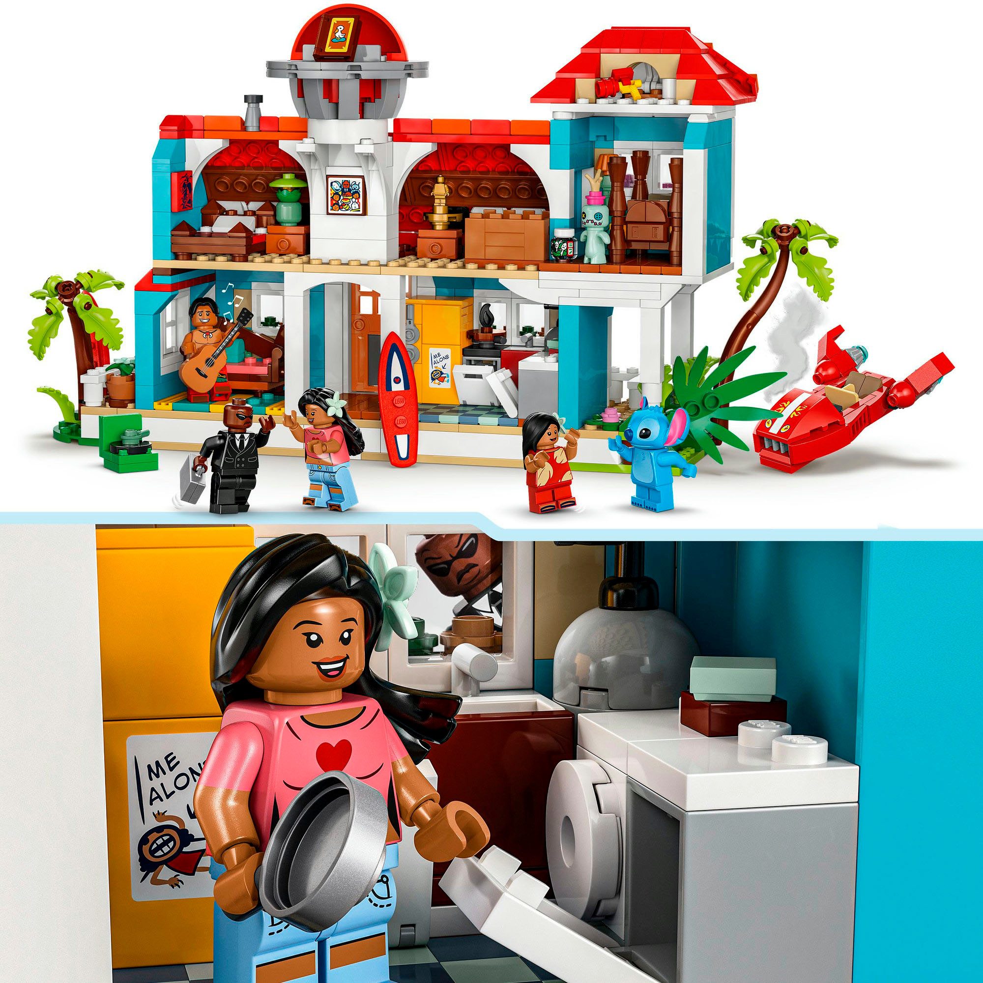 LEGO® Das Strandhaus aus „Lilo und Stitch“ (43268), LEGO Disney Classic Konstruktionsspielsteine, (834 St), Made in Europe – Bild 4 von 5