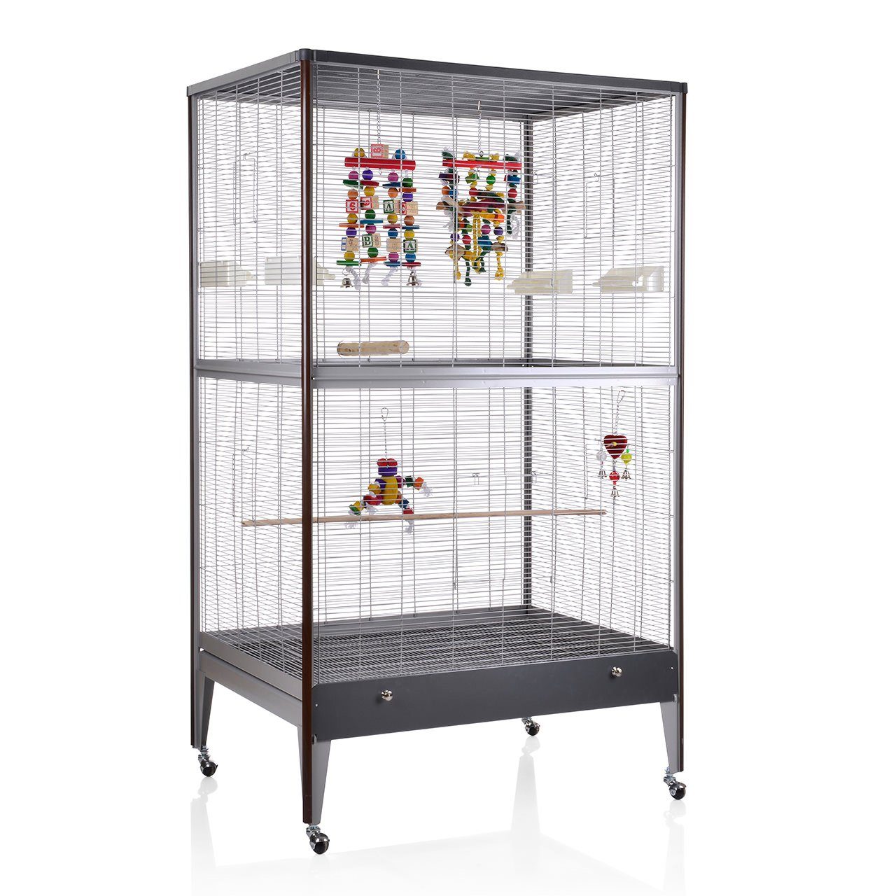 Montana Cages Vogelkäfig Happy Home 99 B - Antik-Platinum/Oak, Käfig, Volie günstig online kaufen