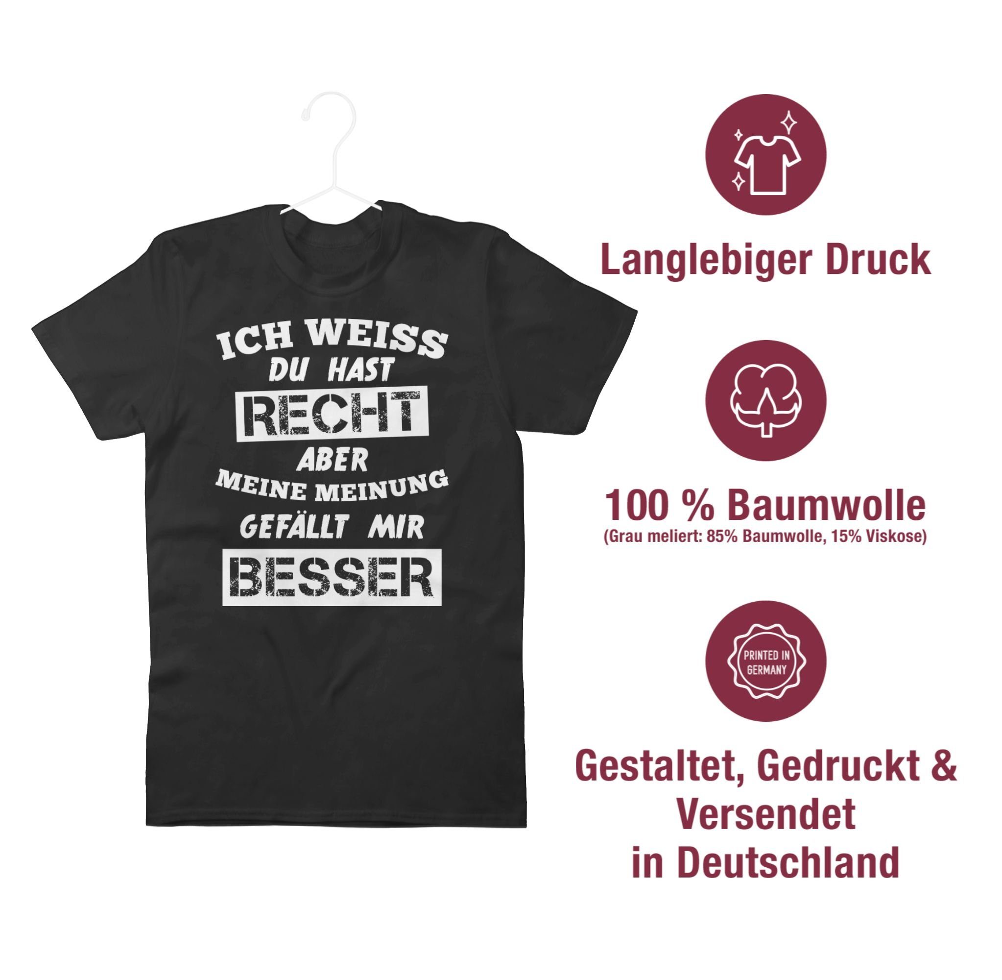 mit Besserwisser Sprüche Meinung 1 Statement Schwarz Shirtracer Spruch Meine T-Shirt