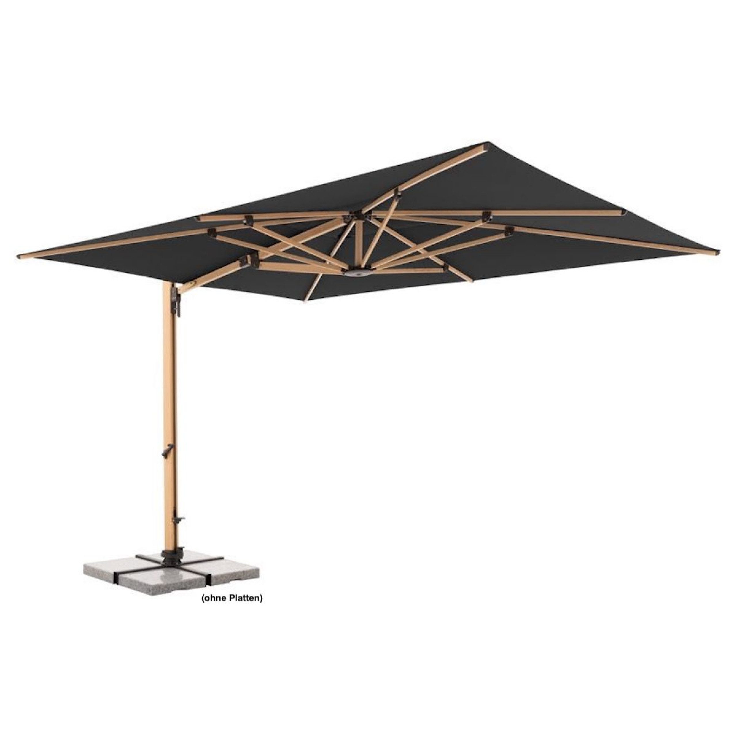 doppler® Sonnenschirm Doppler Alu Wood XL LED ULTRA 400 x 300 cm Pendelschirm Holzoptik