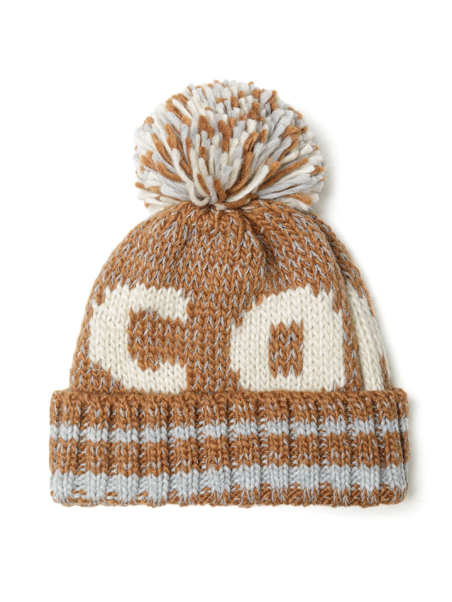 Bommelmütze Beanie-Strickmütze für Jungen, mit hochem Umschlag