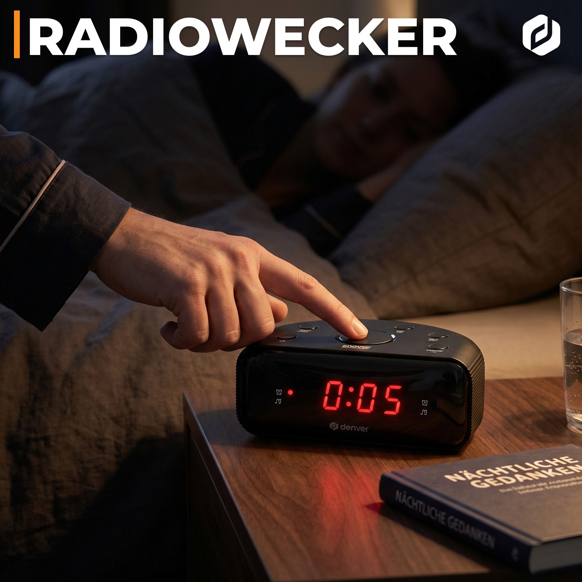 Denver Radiowecker CR-430 10 FM-Speicher, Wecken per Radio oder Buzzer, 10 FM-Speicherplätze