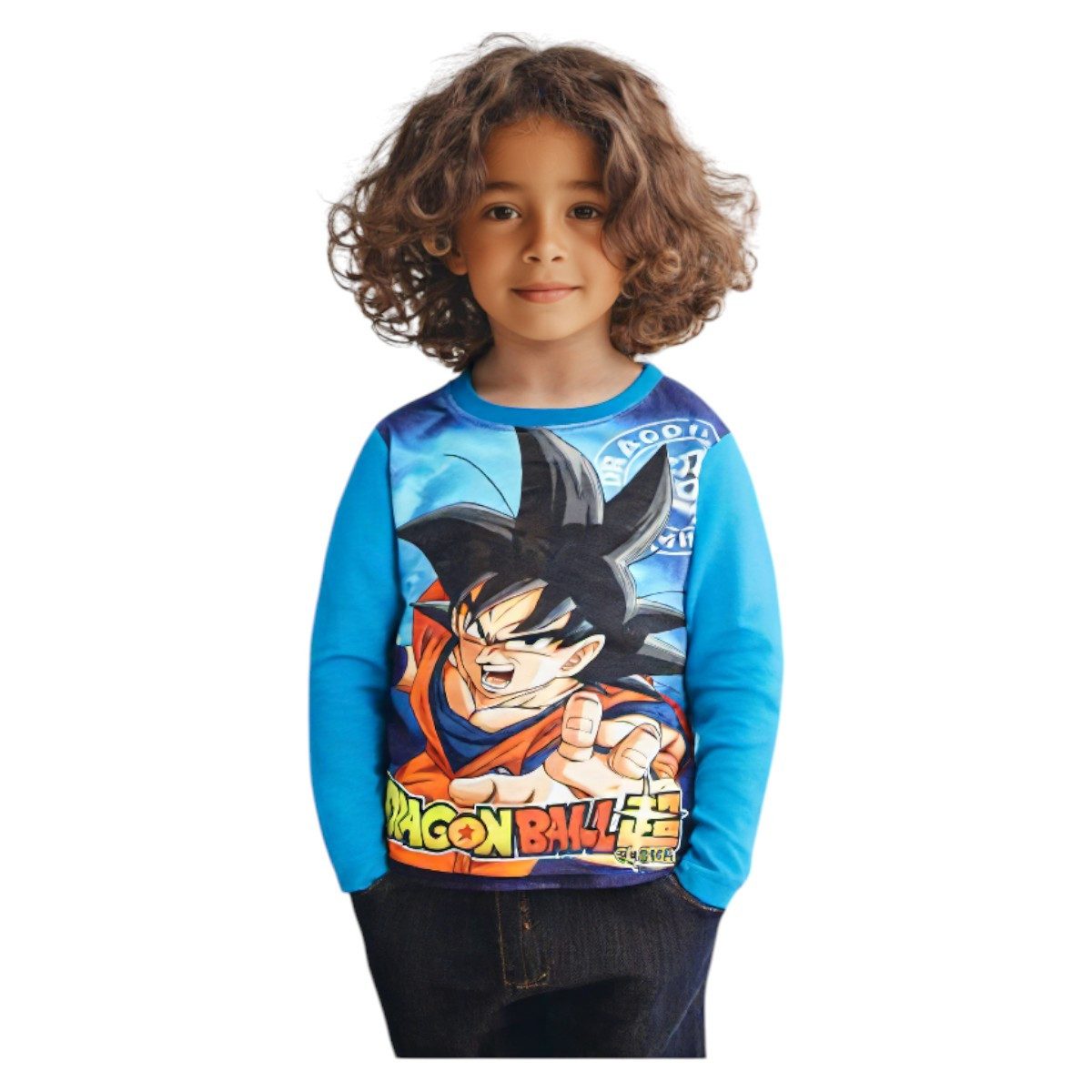 Dragon Ball Langarmshirt Anime Dragonball Goku Kinder Jungen langarm Shirt Gr. 98 bis 128 100% Baumwolle