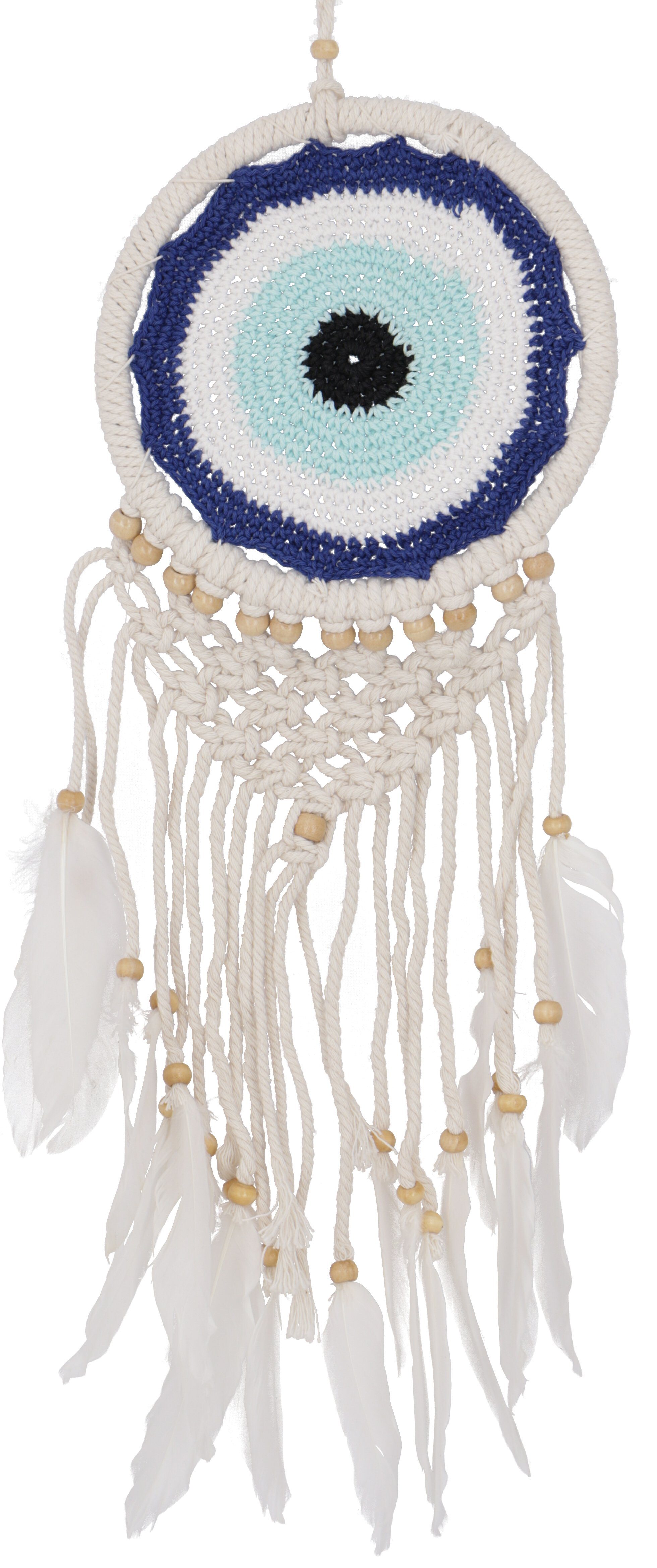 Guru-Shop Dekoobjekt Traumfänger - blau/weiß/ 17 cm
