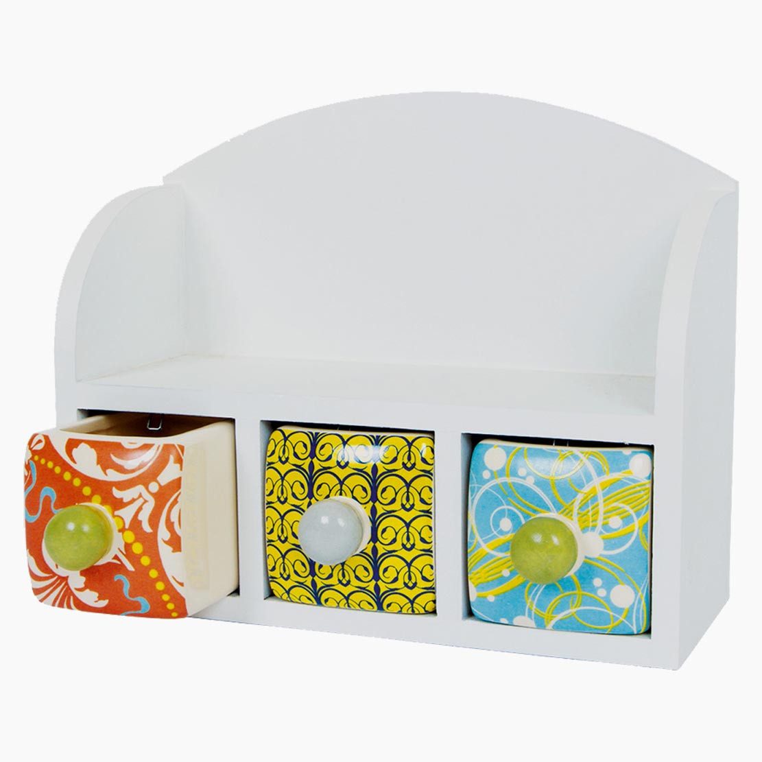 Small Foot Gewürzboard Apothekerschrank mit Schubladen, 4-tlg., Schubladen sind aus hochwertiger Keramik