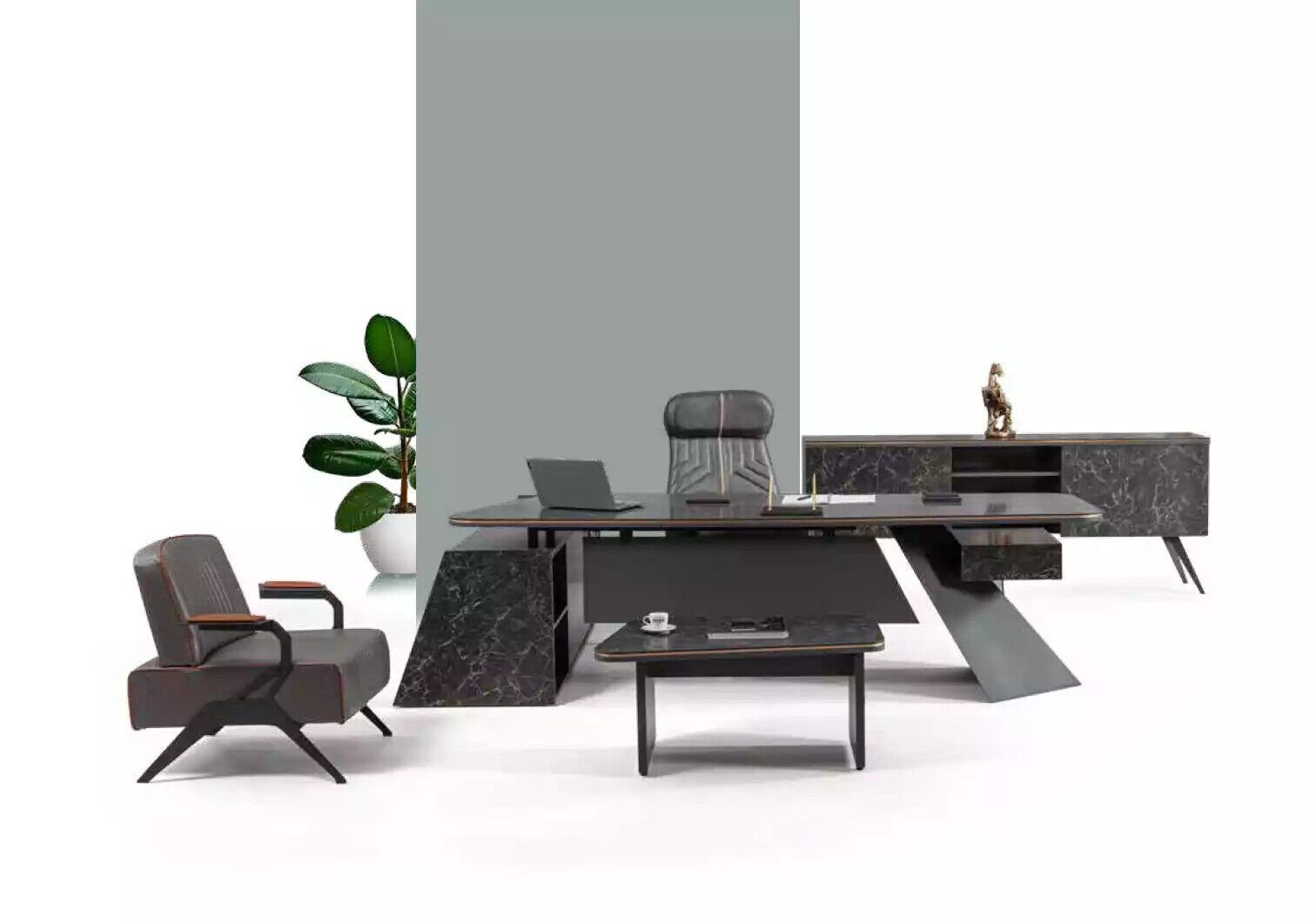 JVmoebel Schreibtisch Arbeitszimmermöbel Büromöbelkollektion Arbeitsplatzset Schreibtisch, Made In Europe