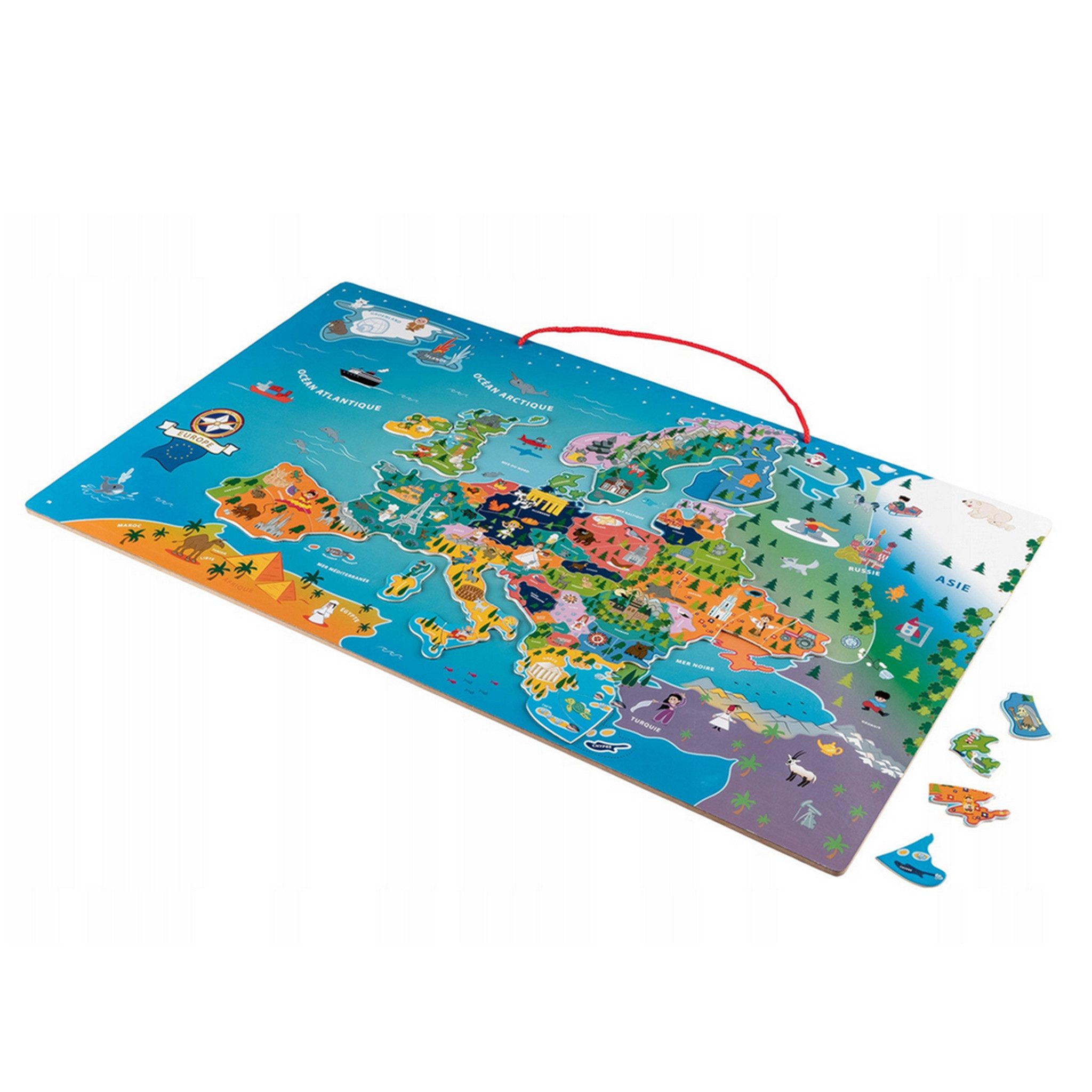 Playtive Puzzle Playtive Puzzle Holz Europakarte Lernspiel 95-Teile (französisch), Puzzleteile