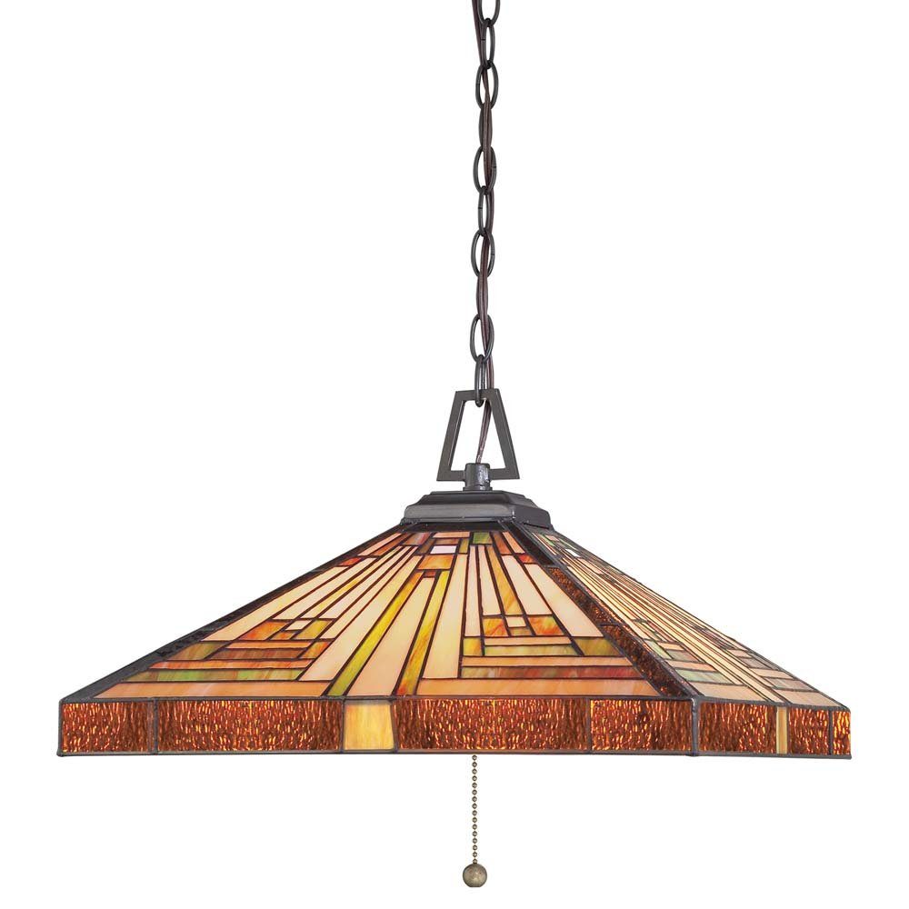 Elstead LIGHTING Hängeleuchte, Leuchtmittel nicht inklusive, Hängelampe Deckenleuchte Pendellampe Tiffany-Glas Metall D 45,7cm